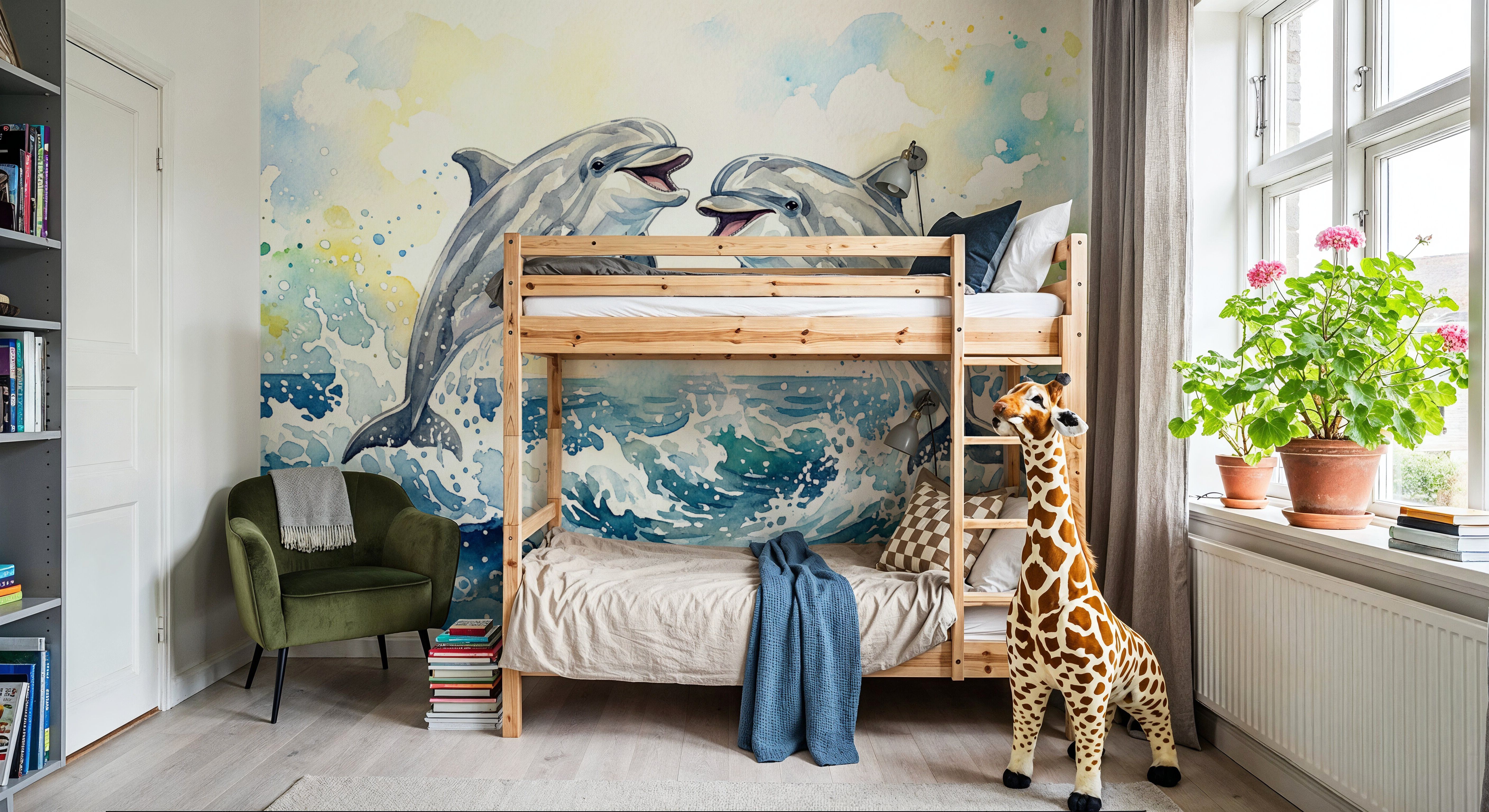 Dolphins II - Watercolor Spirit Animals Series