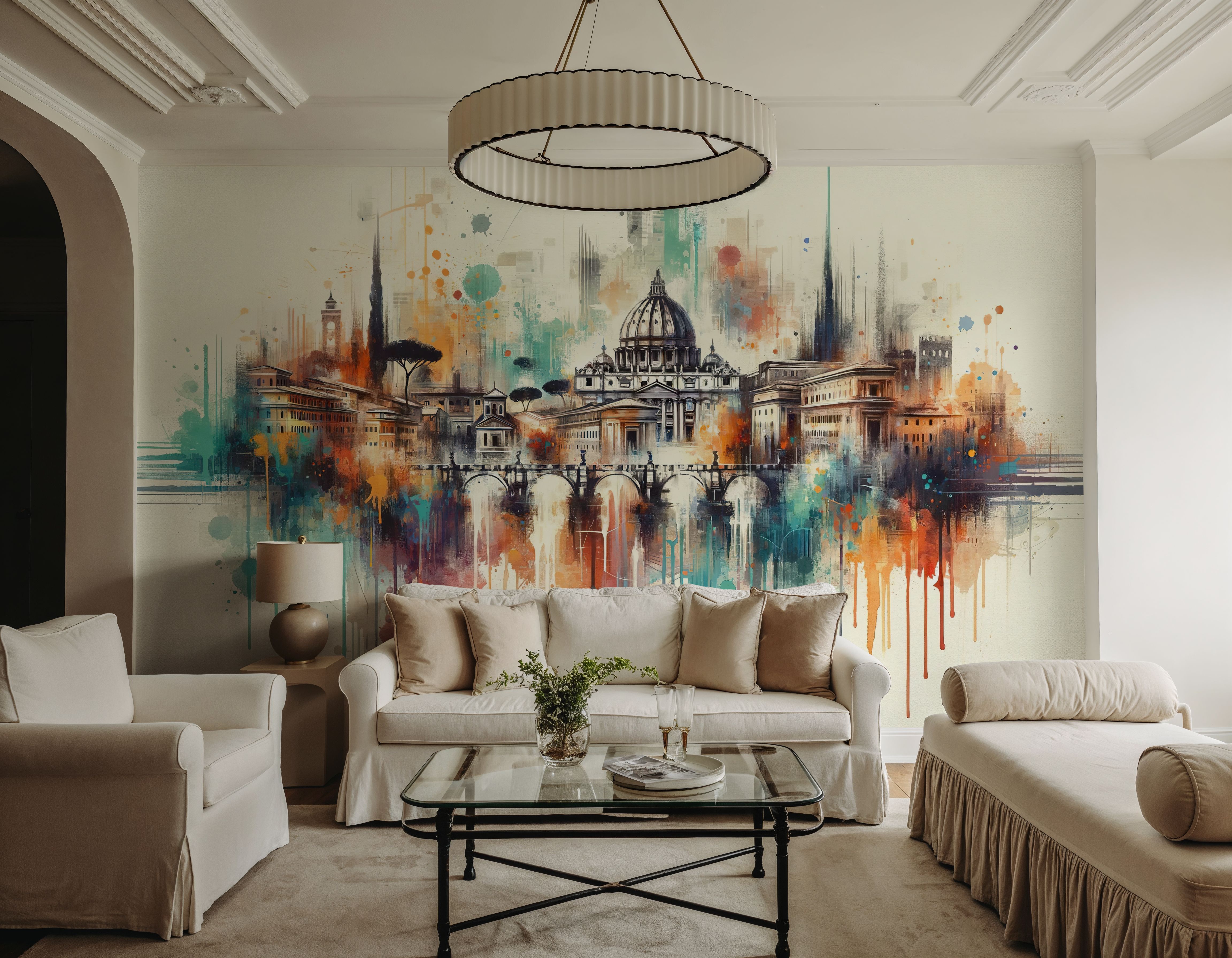 Watercolor Skyline Rome II