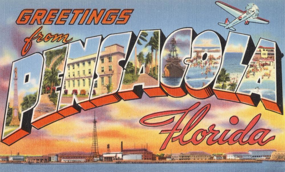 Greetings from Pensacola - Screenprint Postcard