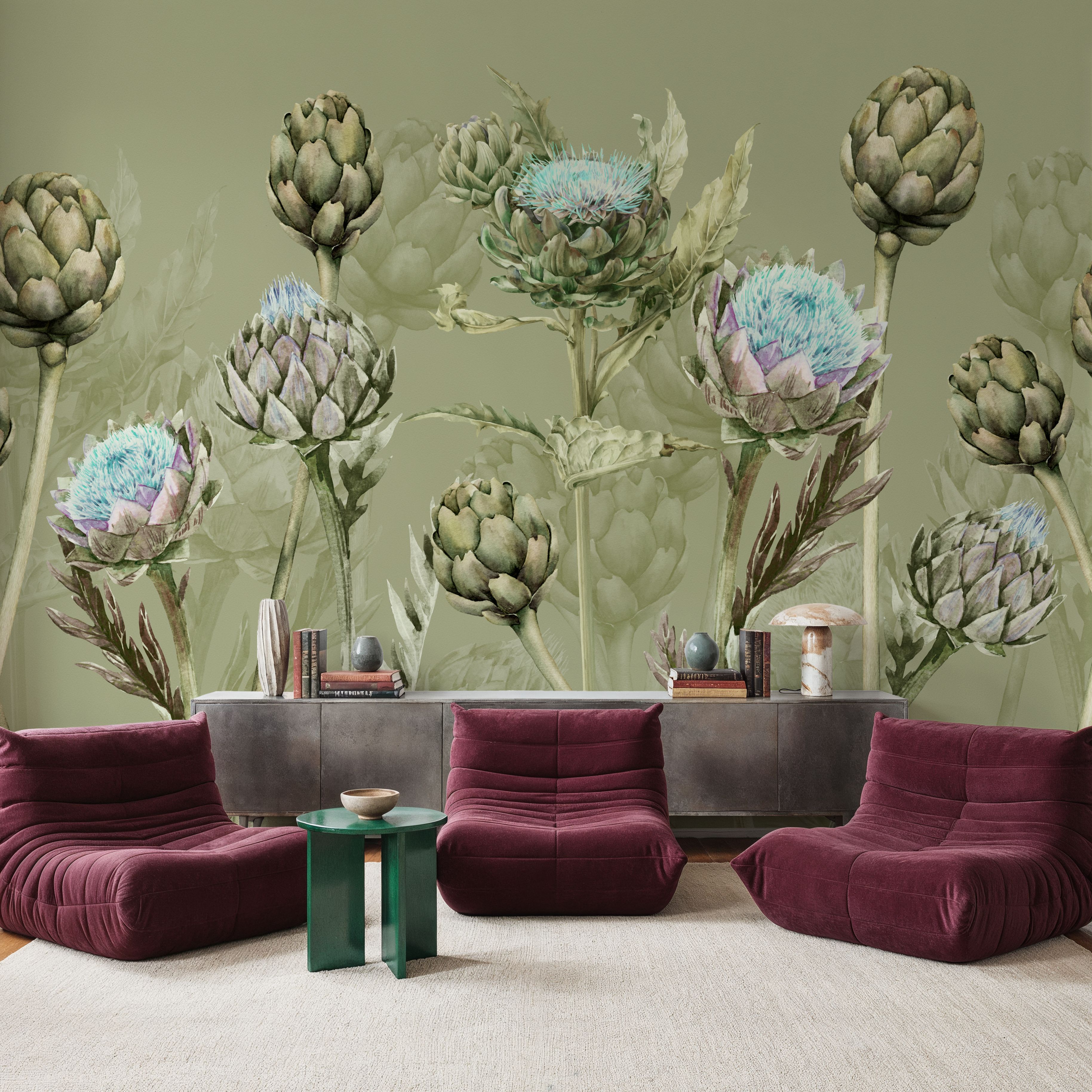 Artichoke Blooms, Pistachio