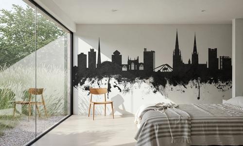 Coventry England Skyline Black & White