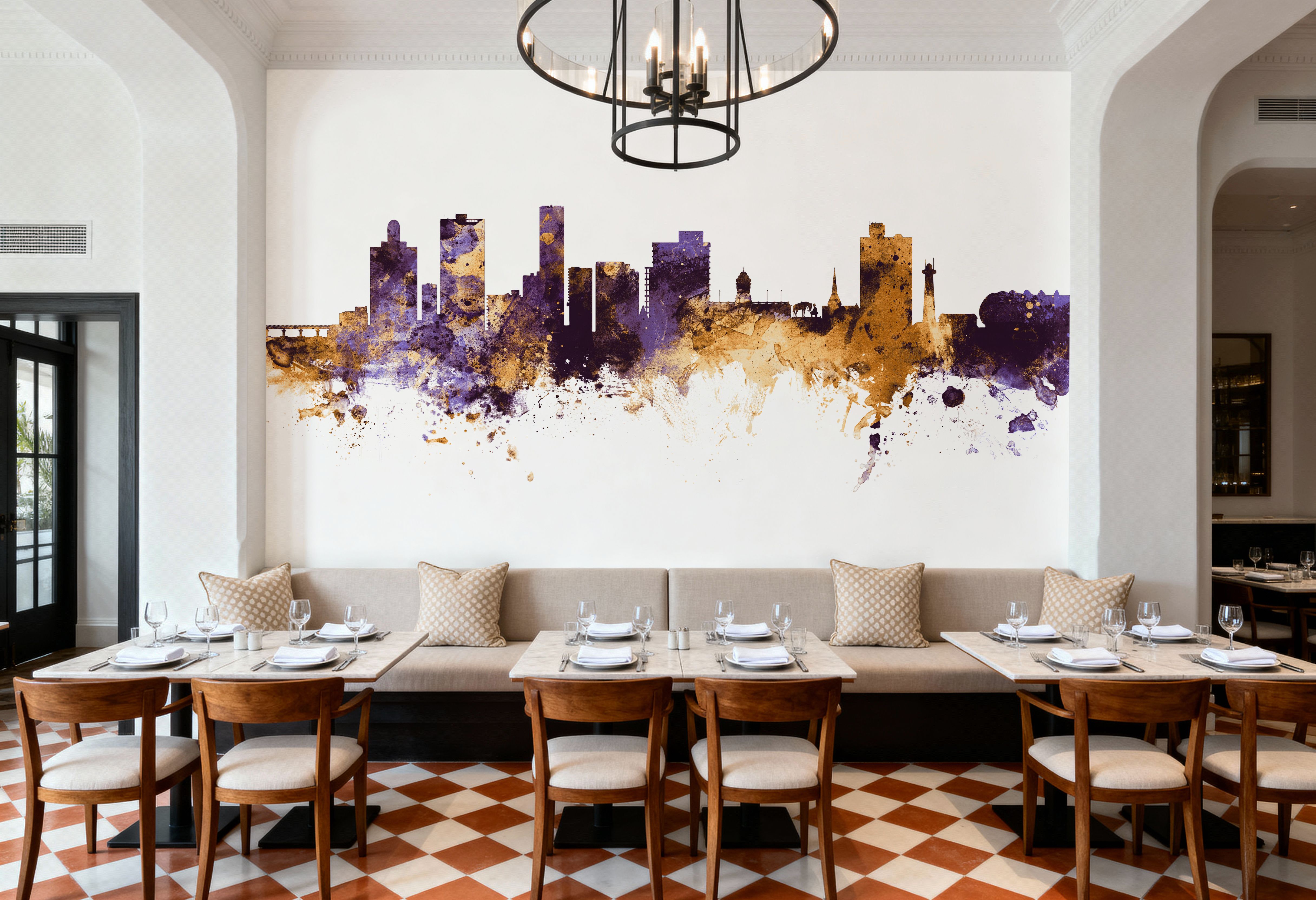 Port Elizabeth South Africa Skyline Purple & Gold