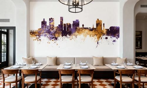 Port Elizabeth South Africa Skyline Purple & Gold