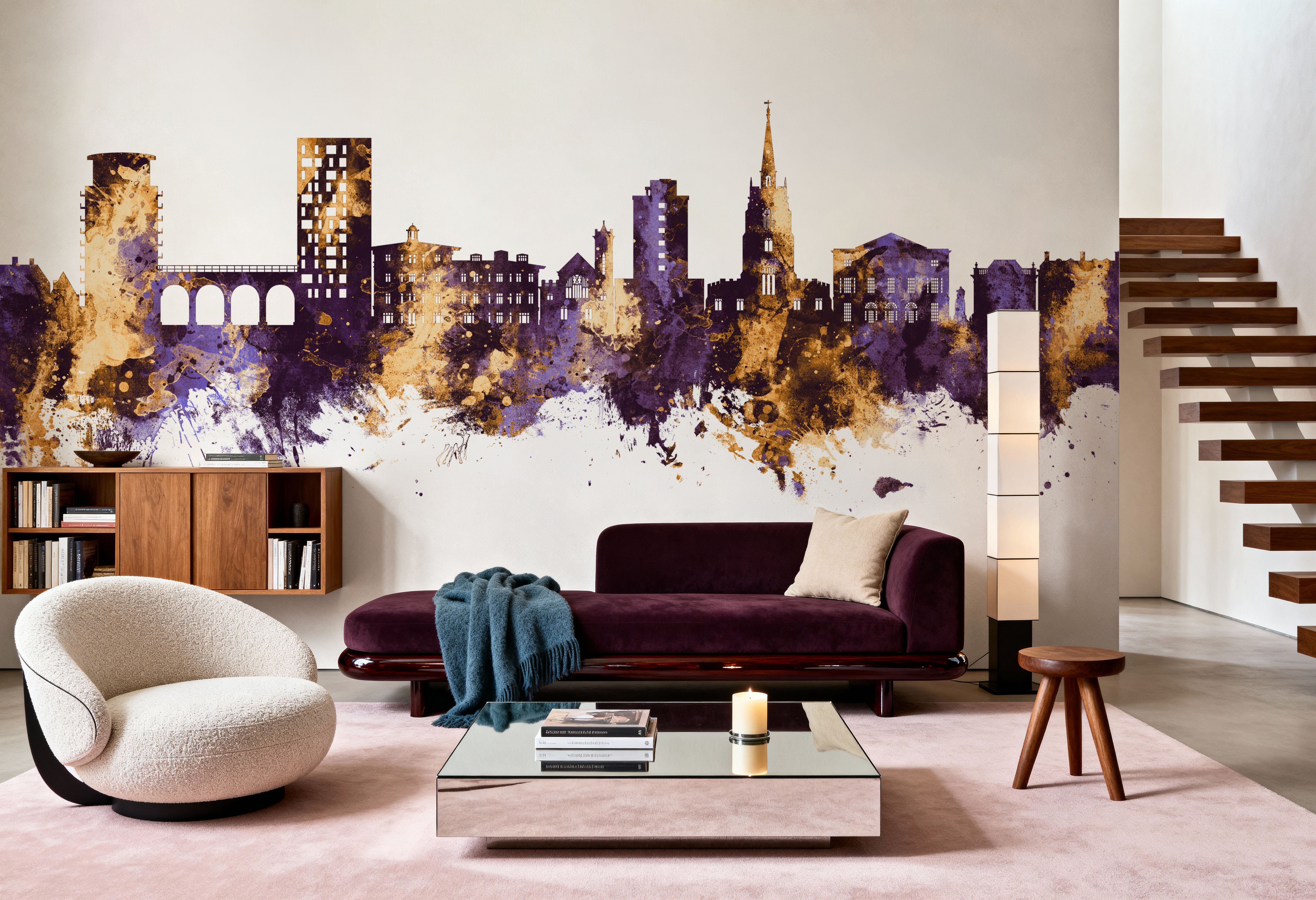 Chelmsford England Skyline Purple & Gold