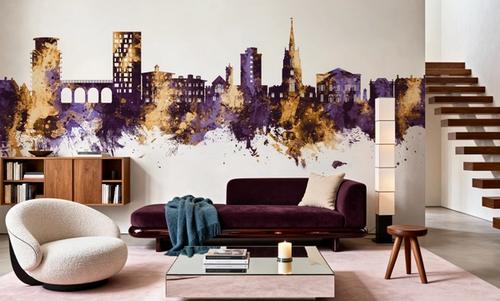 Chelmsford England Skyline Purple & Gold