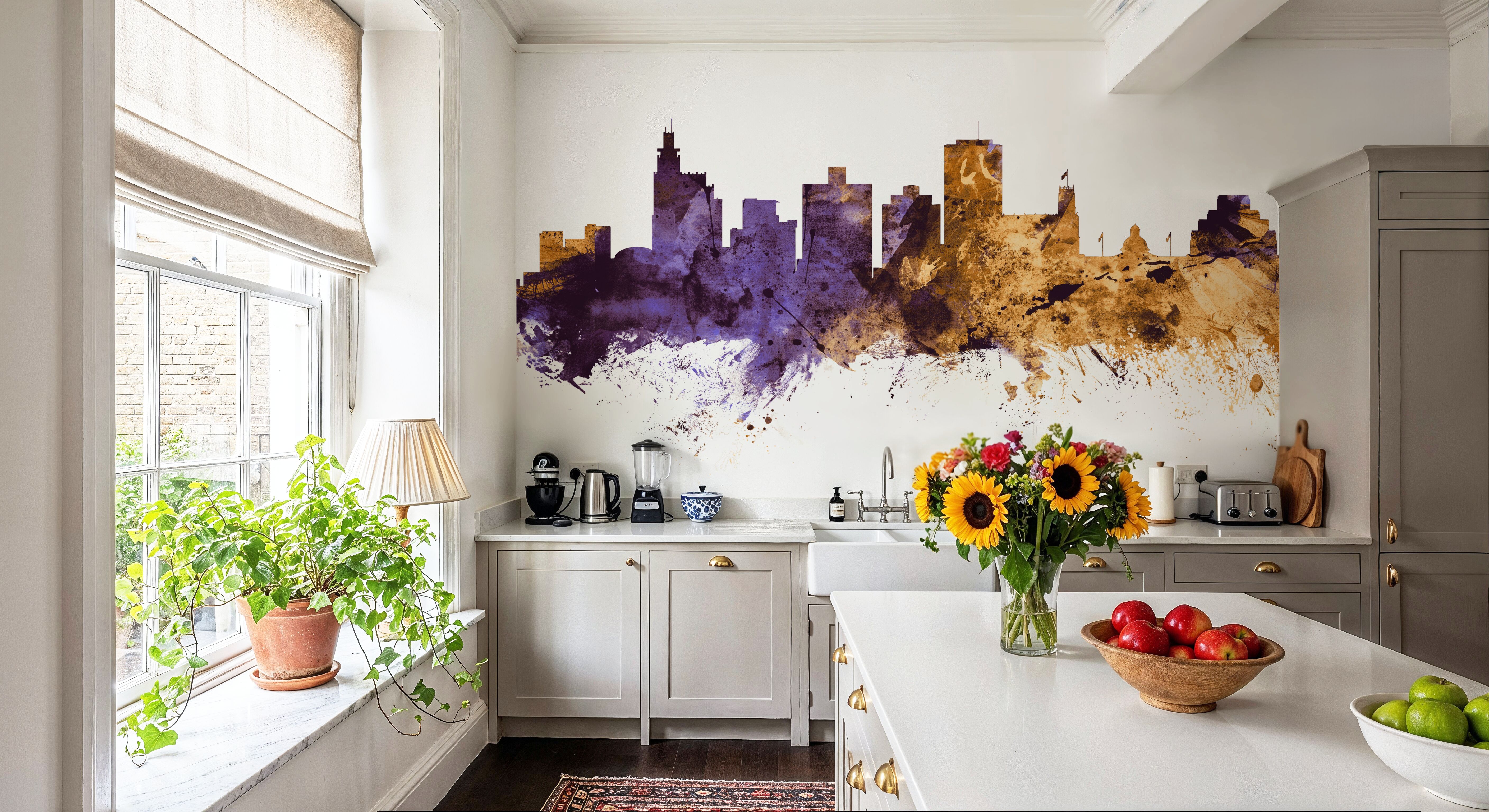 Jackson Mississippi Skyline Purple & Gold