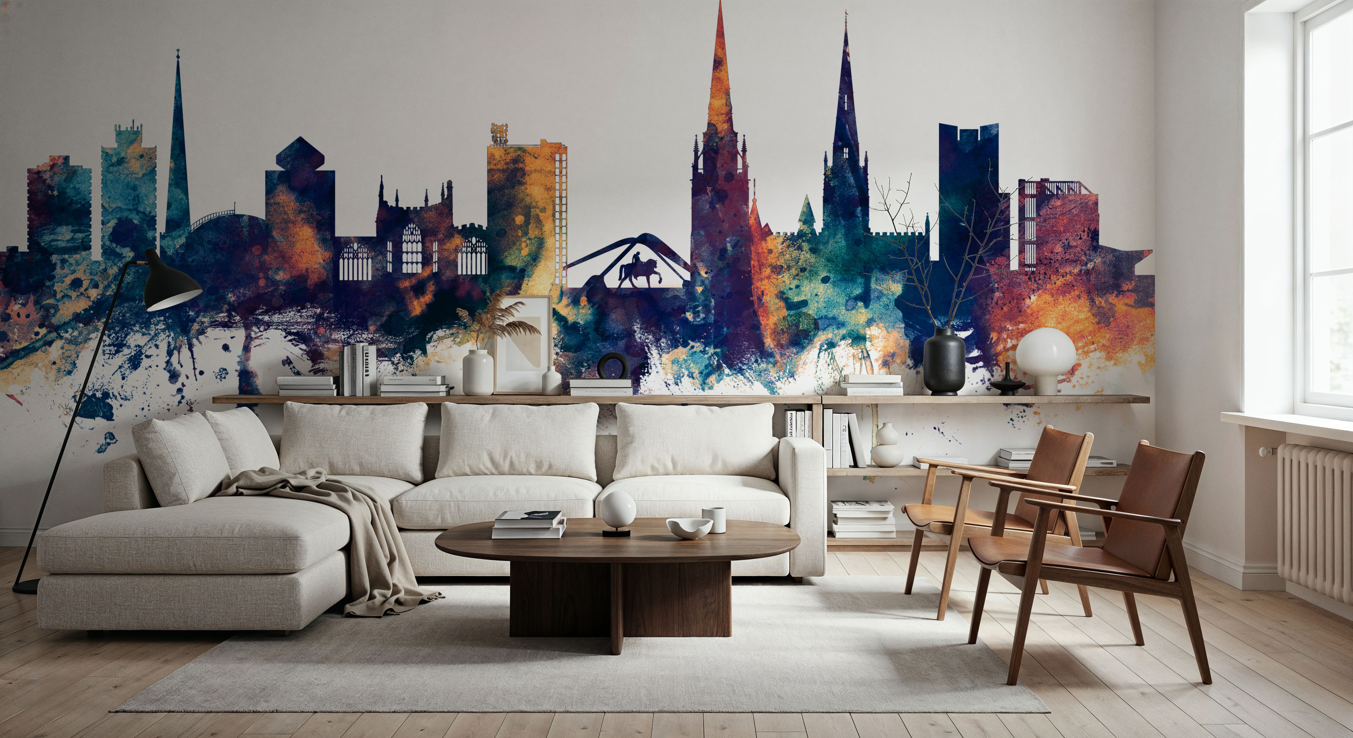 Coventry England Skyline Blue & Bronze