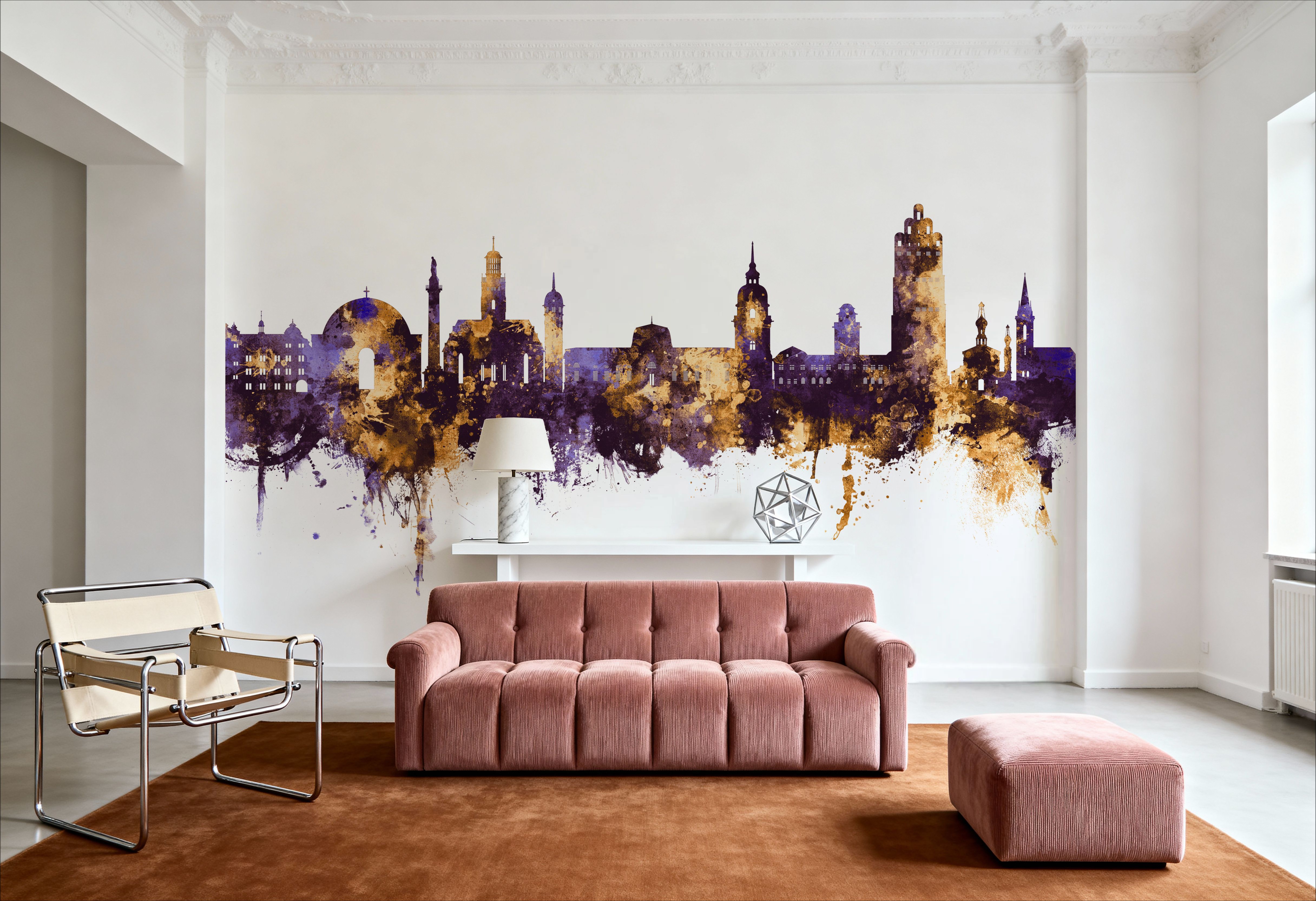 Darmstadt Skyline Purple & Gold