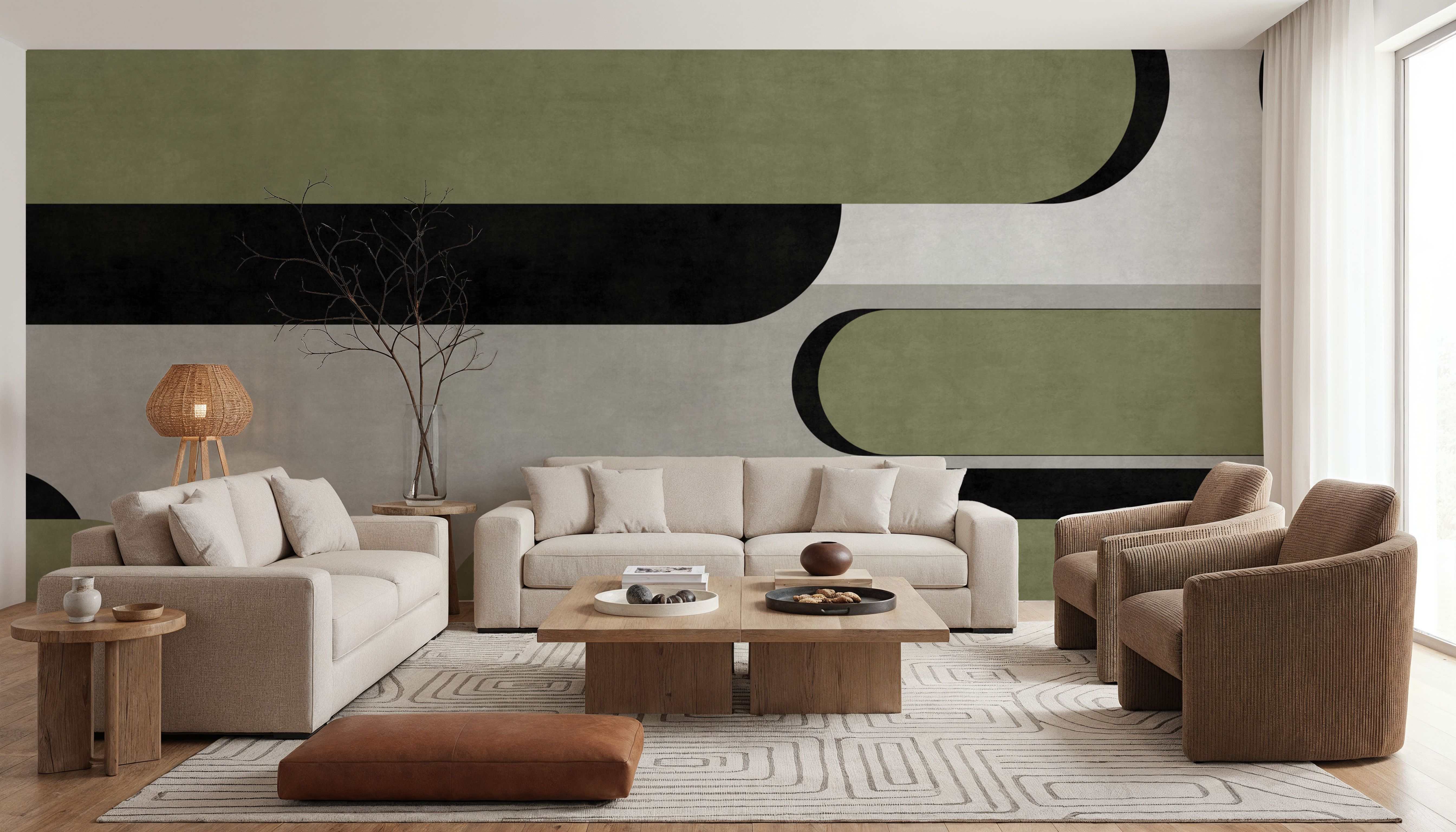 Modern Elements, Pistachio, Wallpaper