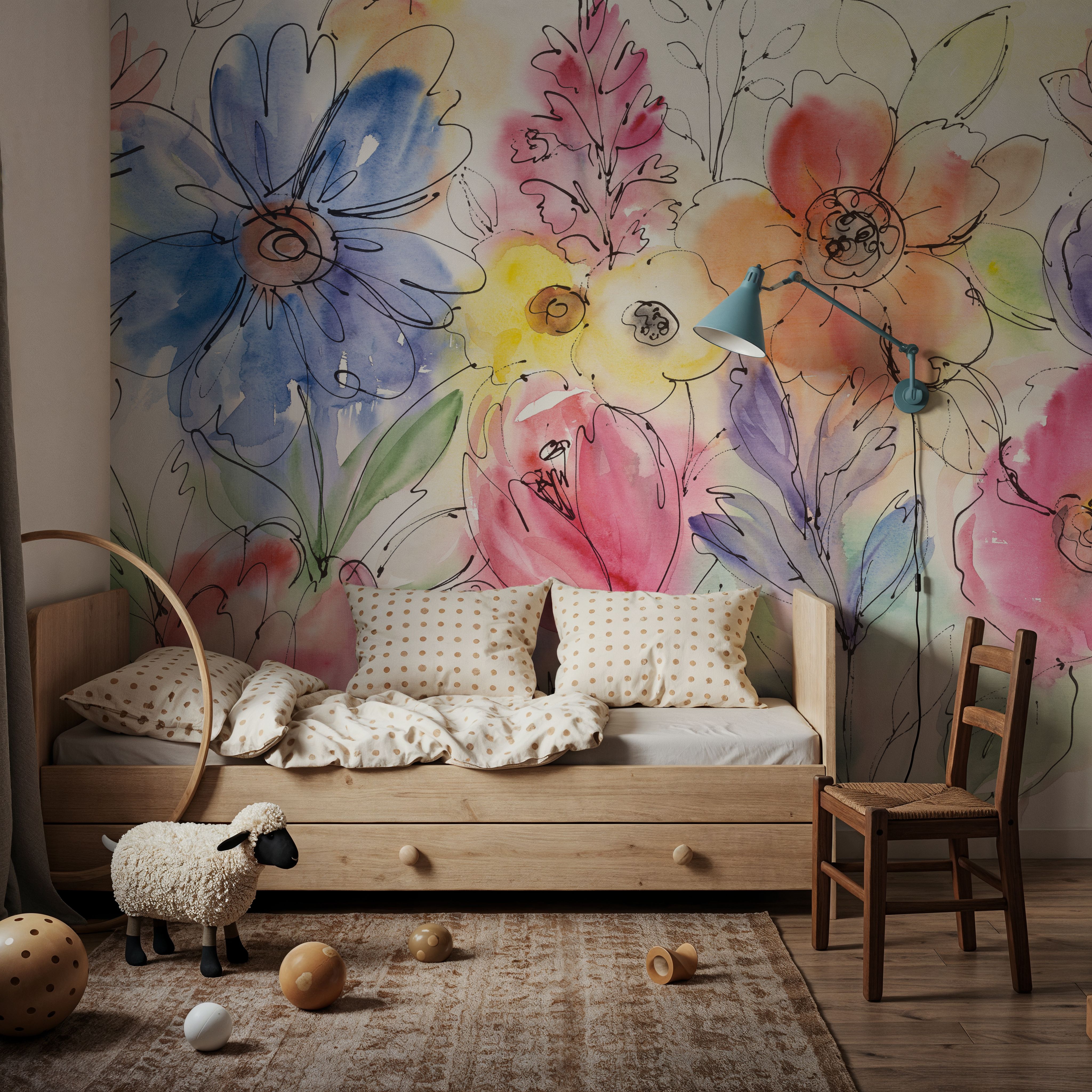 Bright Aquarelle Flowers