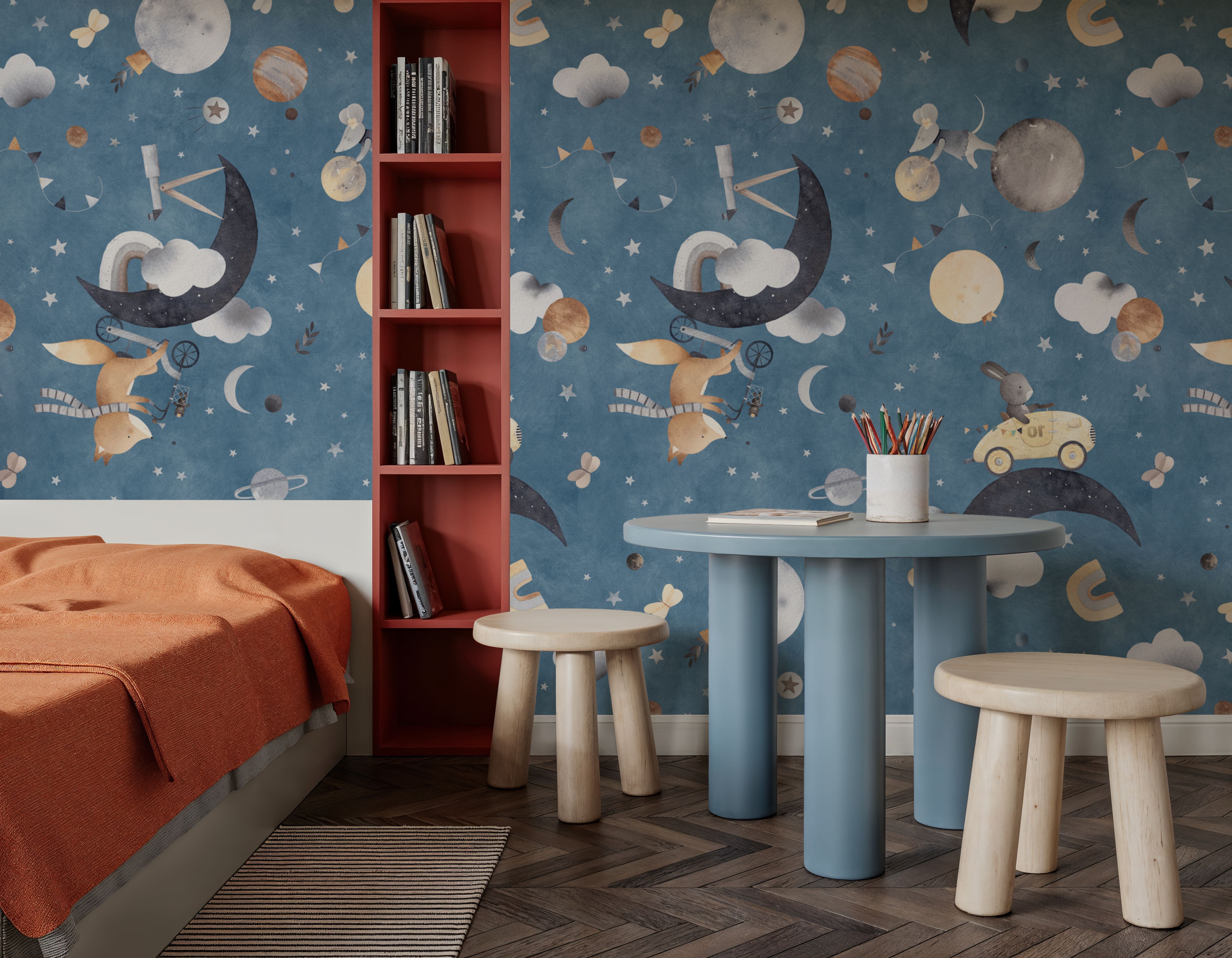 To the Moon, Denim Blue