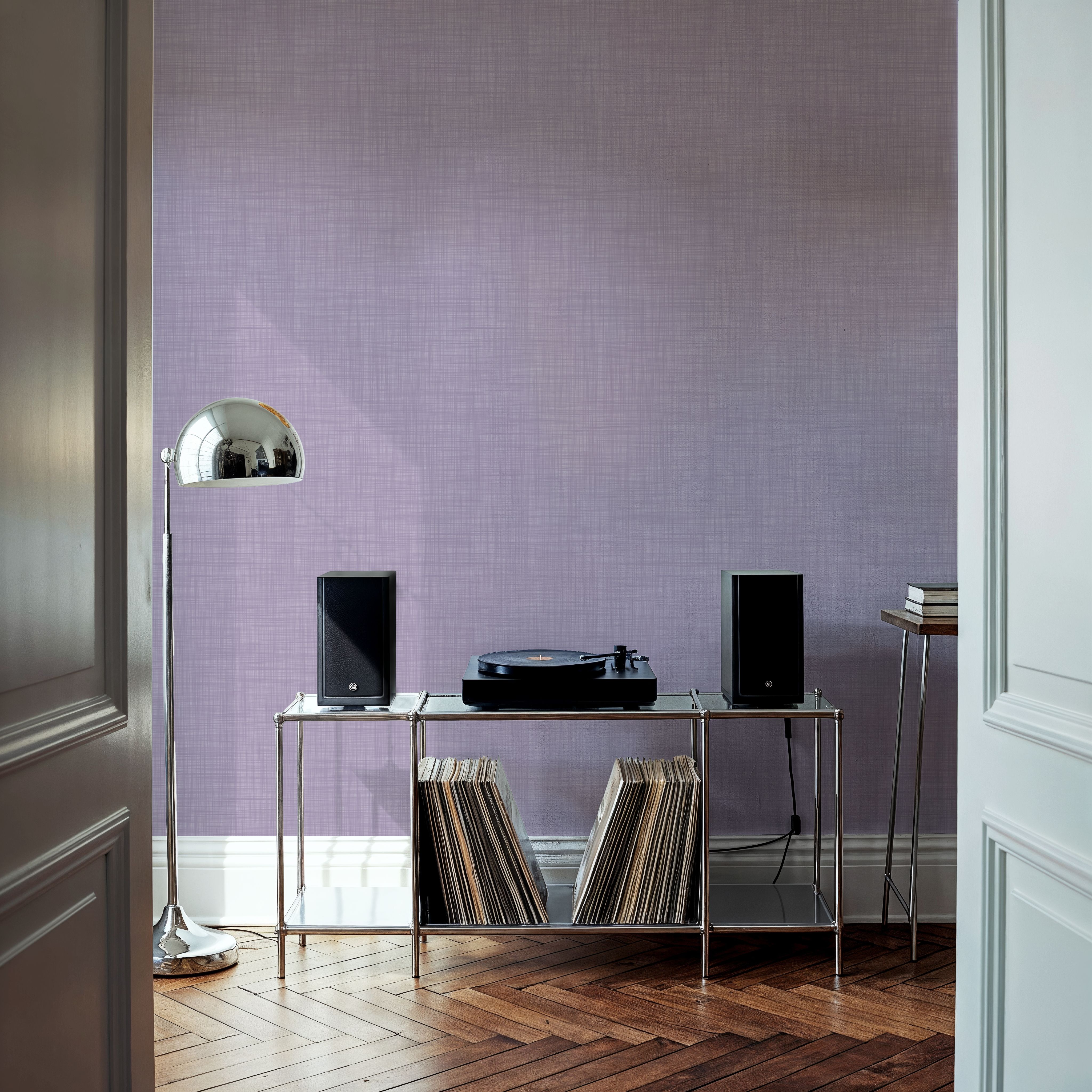 Mottled Linen Effect, Violet, Wallpaper