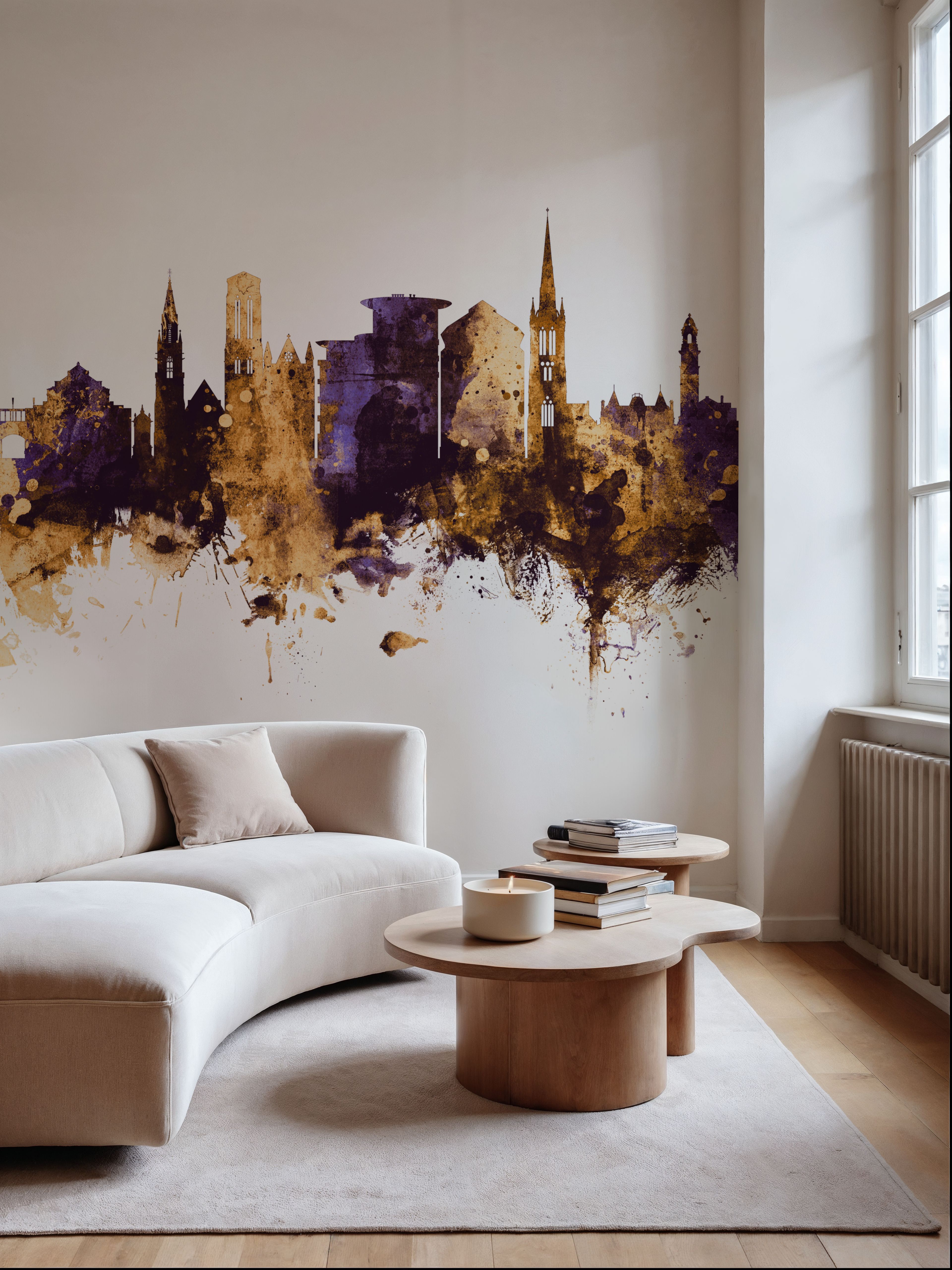 Bournemouth England Skyline Purple & Gold