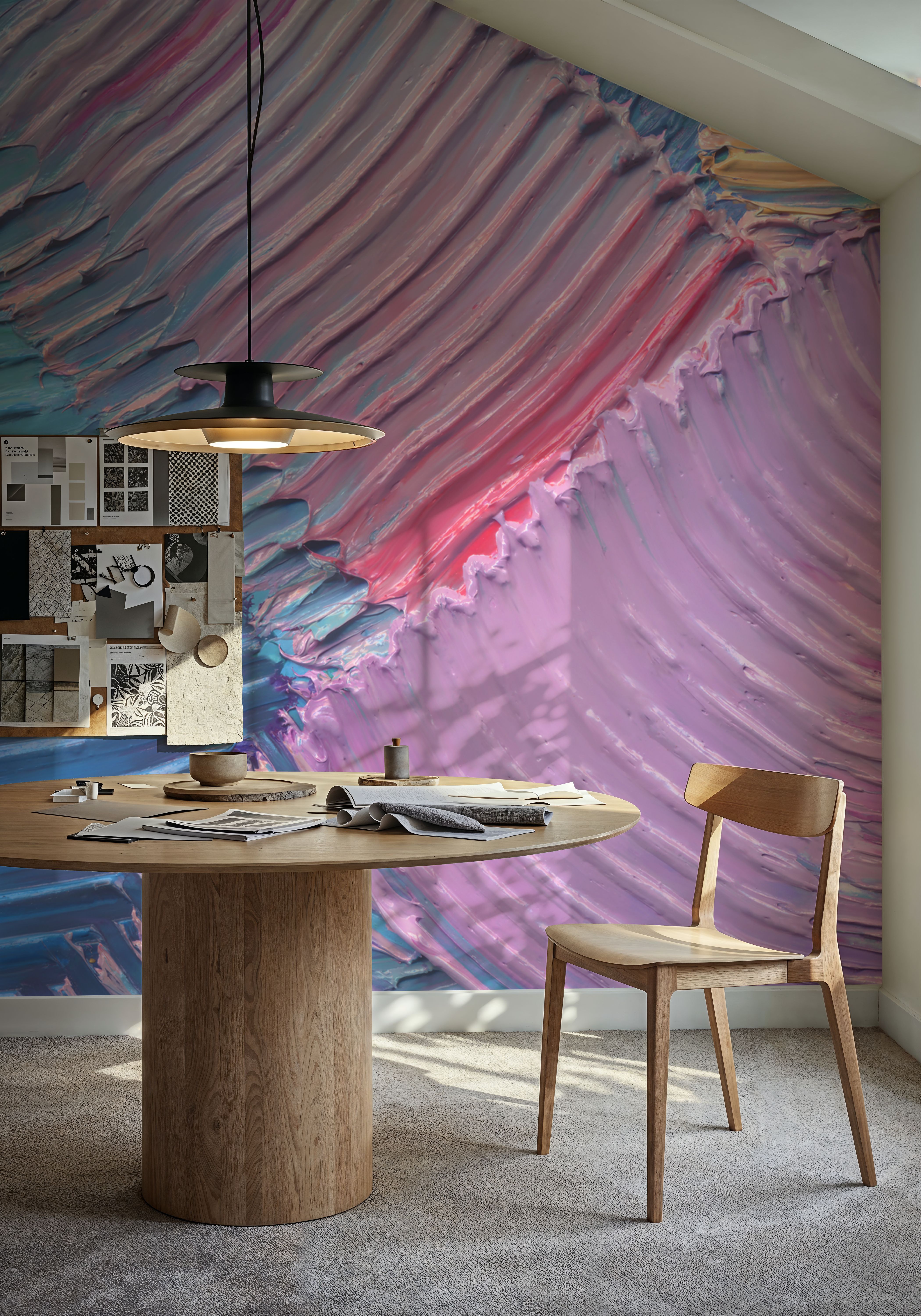 Close-Up Stroke Painting, Pink & Blue