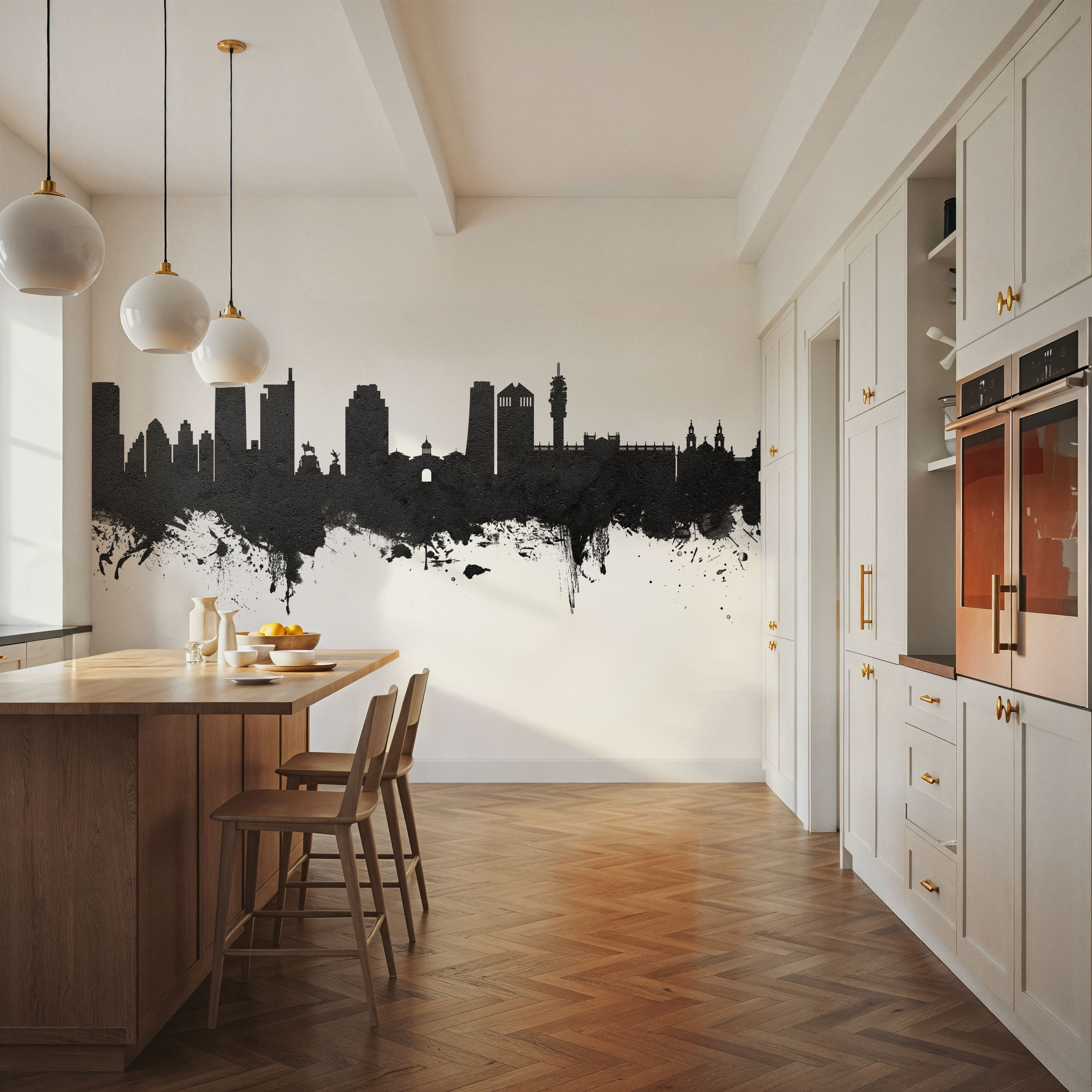 Santiago de Chile Skyline Black & White