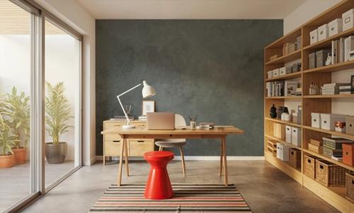 Subtle Plaster Wall, Dark Green