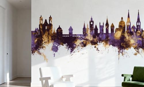 Lucerne Switzerland Luzern Skyline Purple & Gold