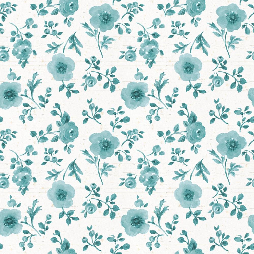 Country Flowery Turqouise Inverse