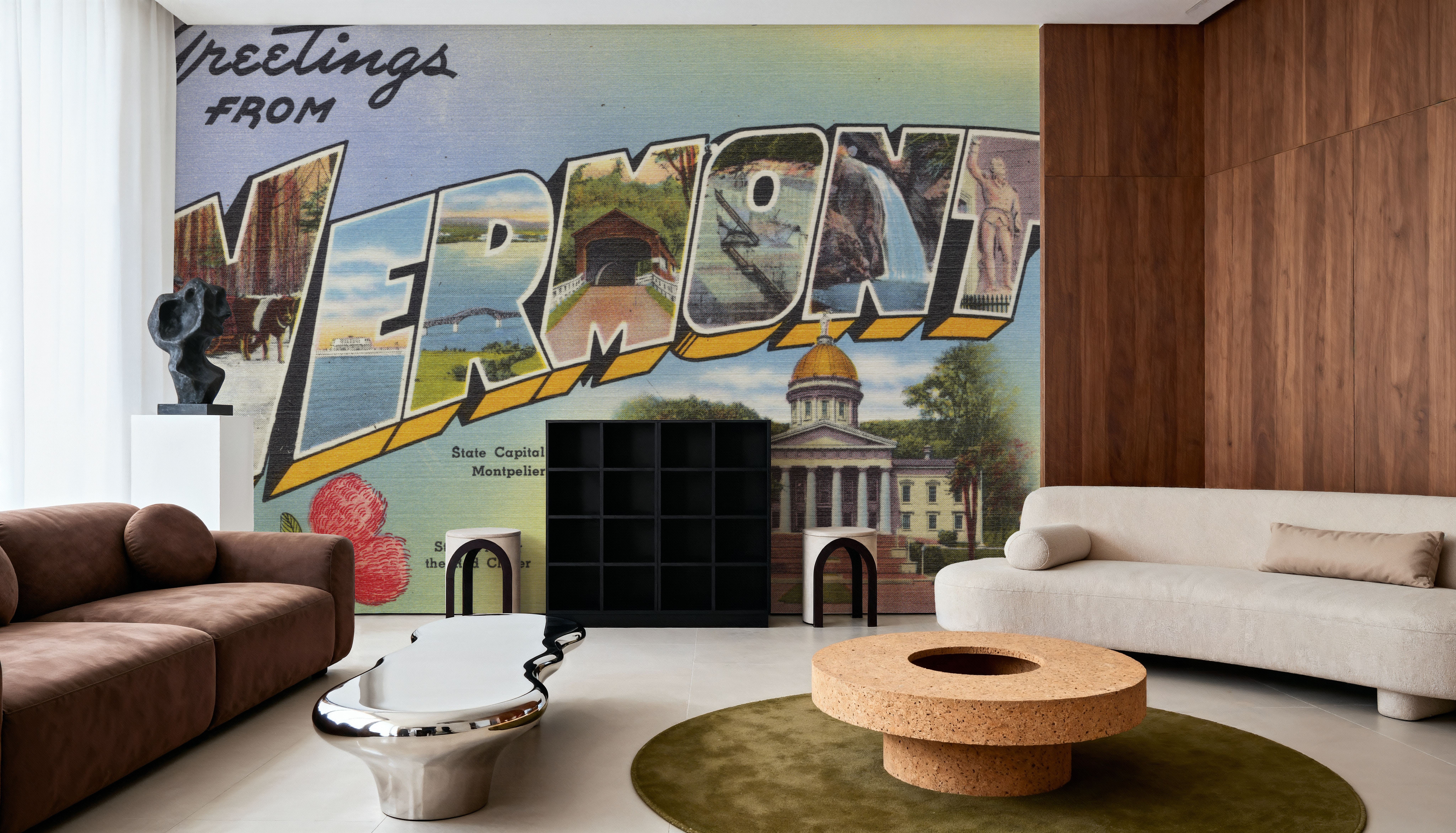 Greetings from Vermont State - Screenprint Postcard