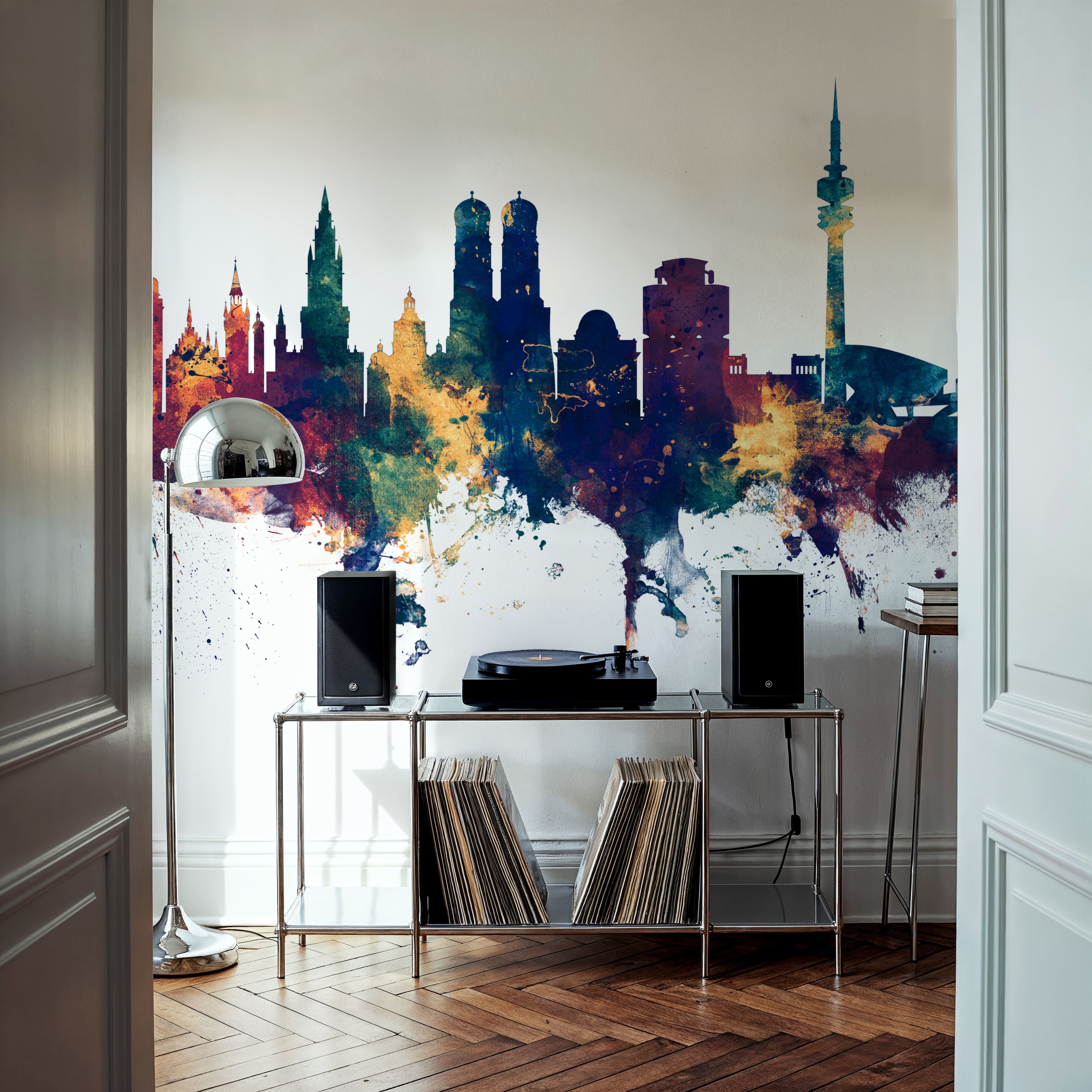 Munich Skyline Blue & Bronze