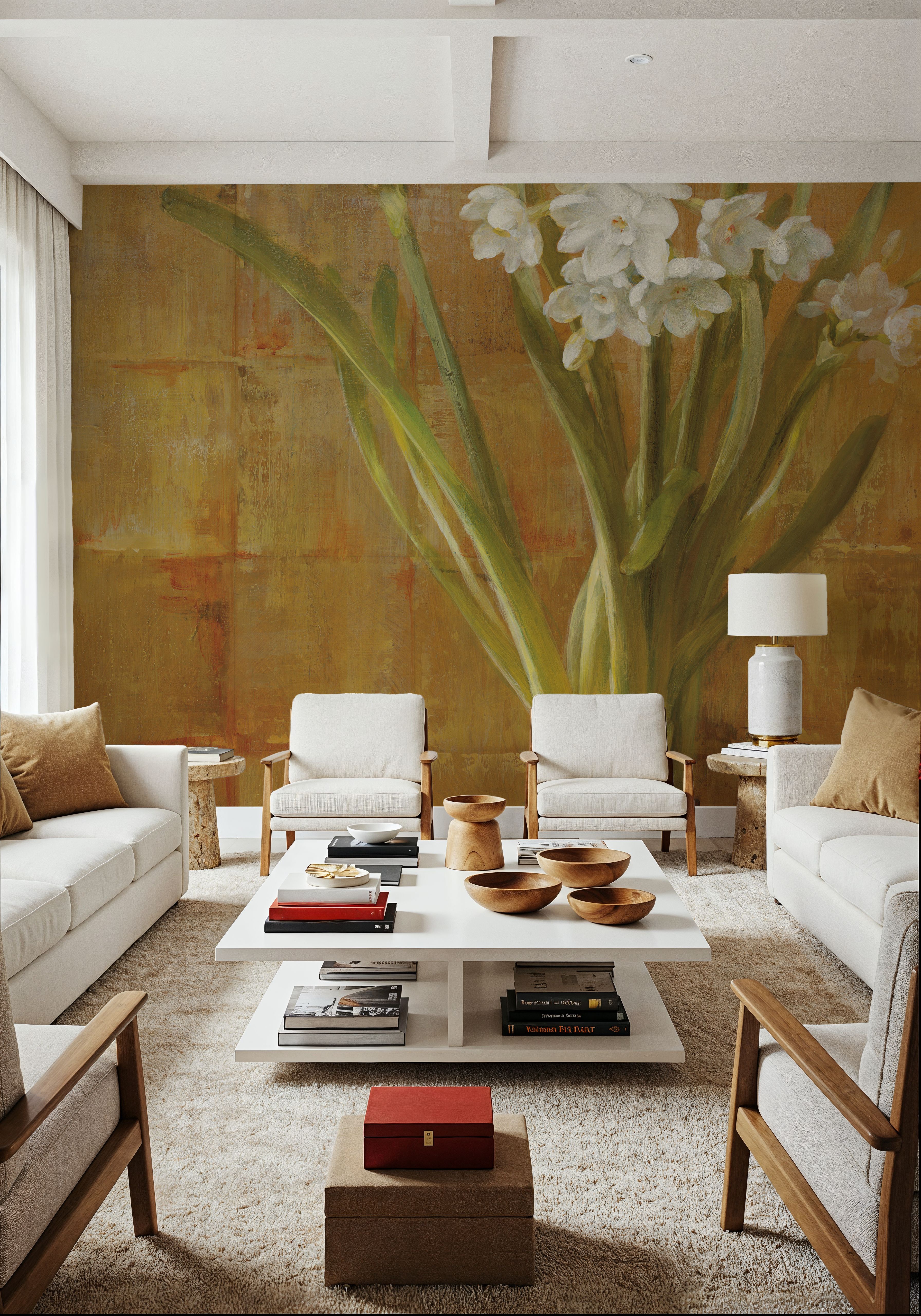 White Narcissus on Bronze