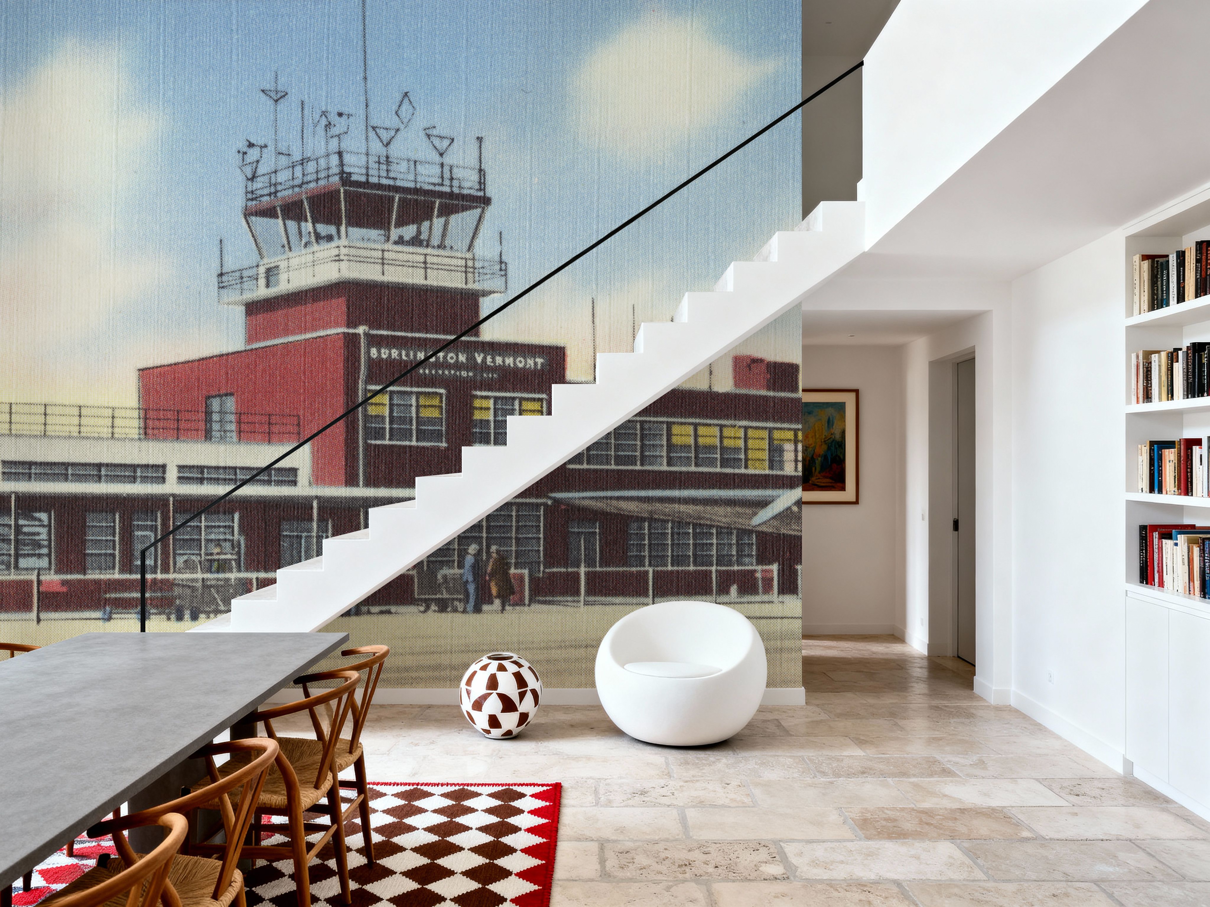 Greetings from Burlington Airport - Screenprint Postcard