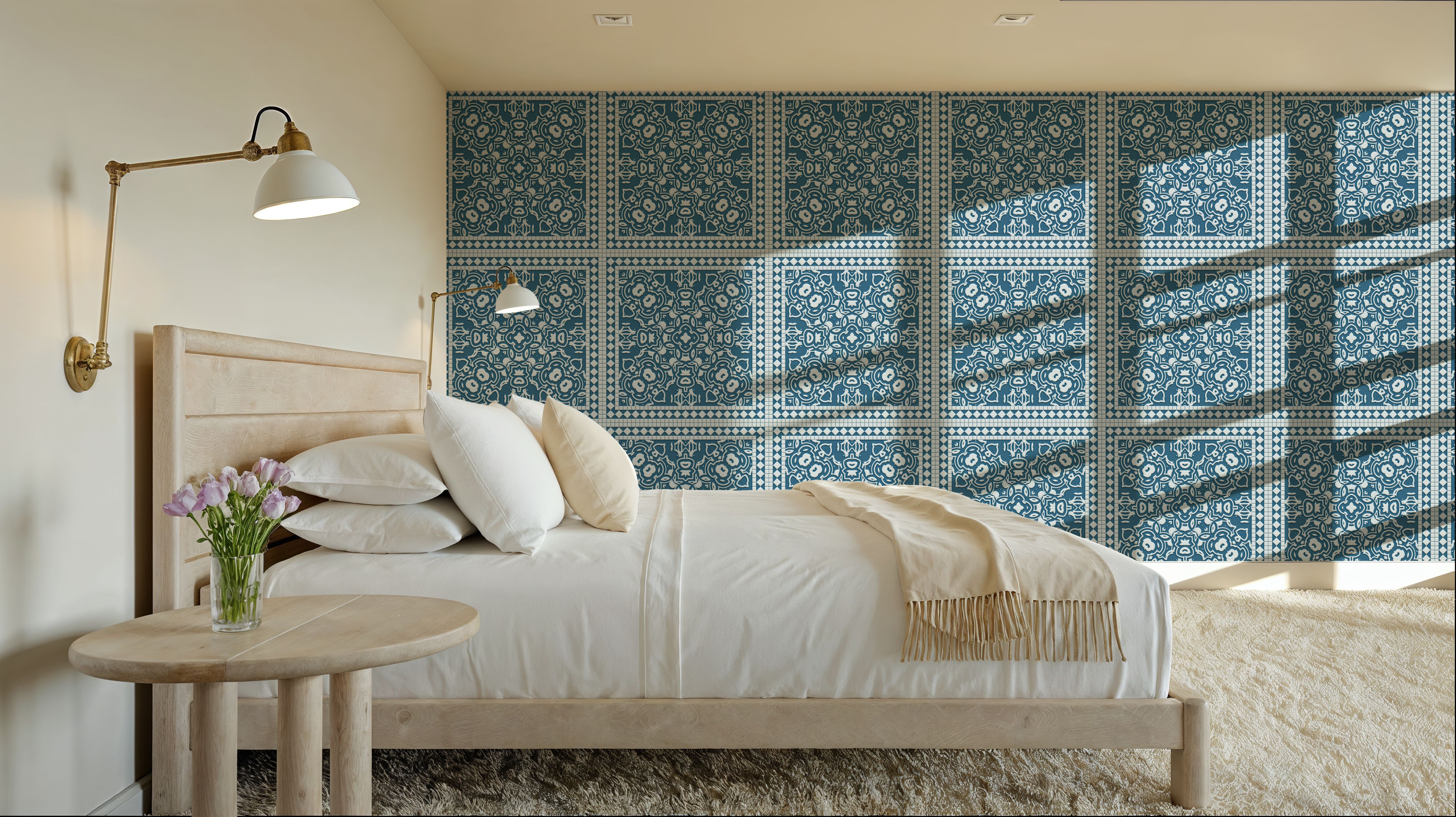 Mission Cement Tiles, Steel Blue