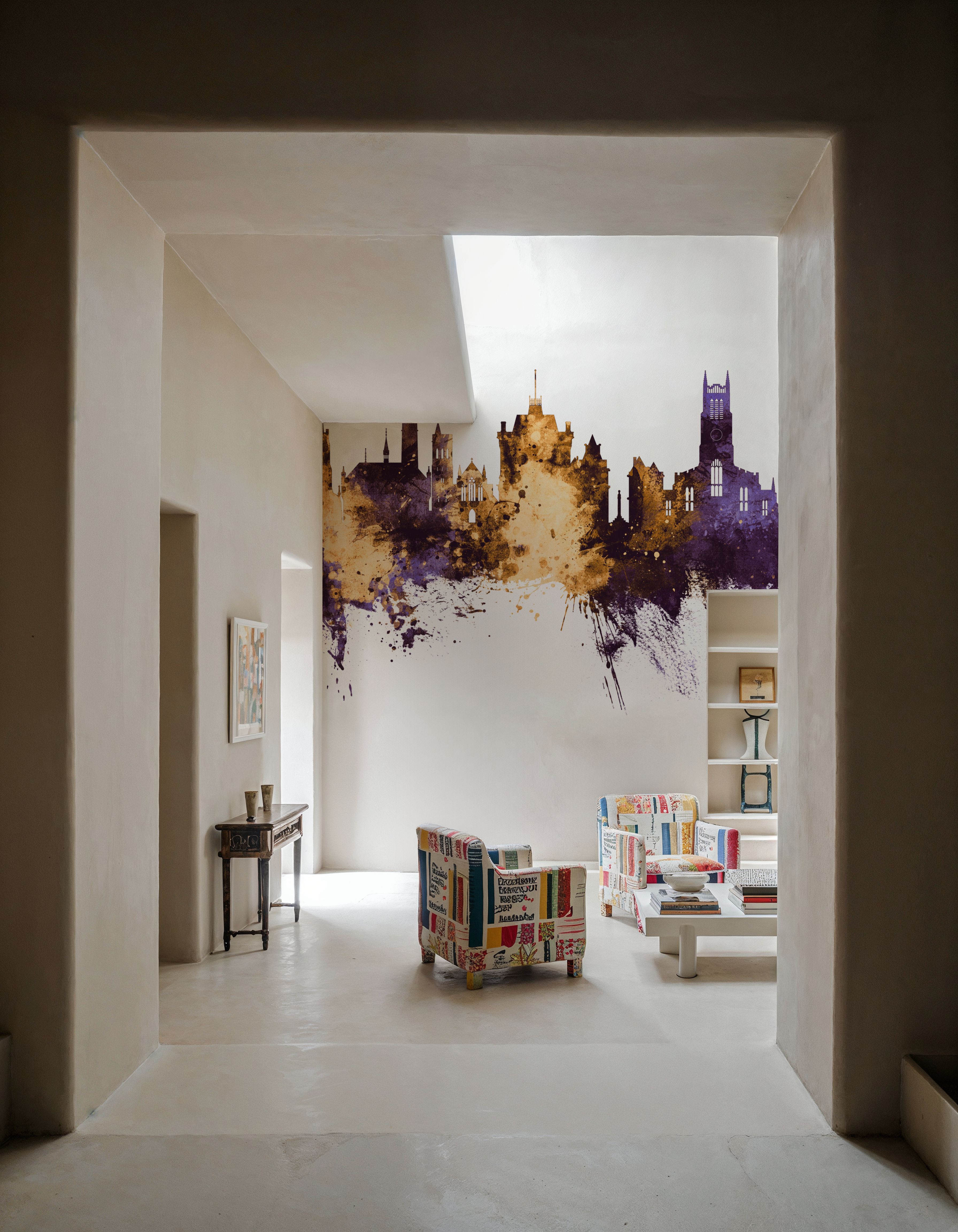 Huddersfield England Skyline Purple & Gold