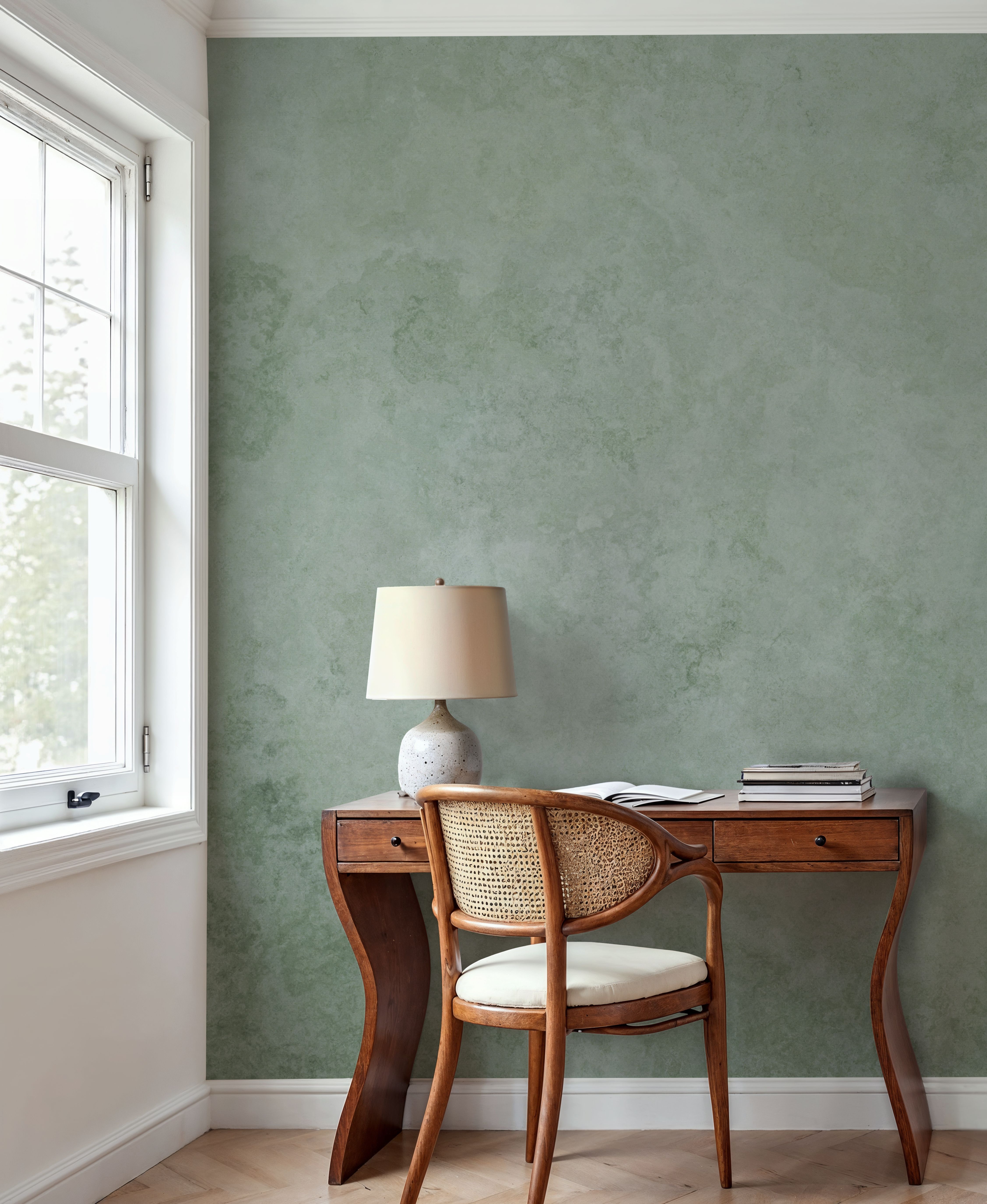 Subtle Plaster Wall, Light Green