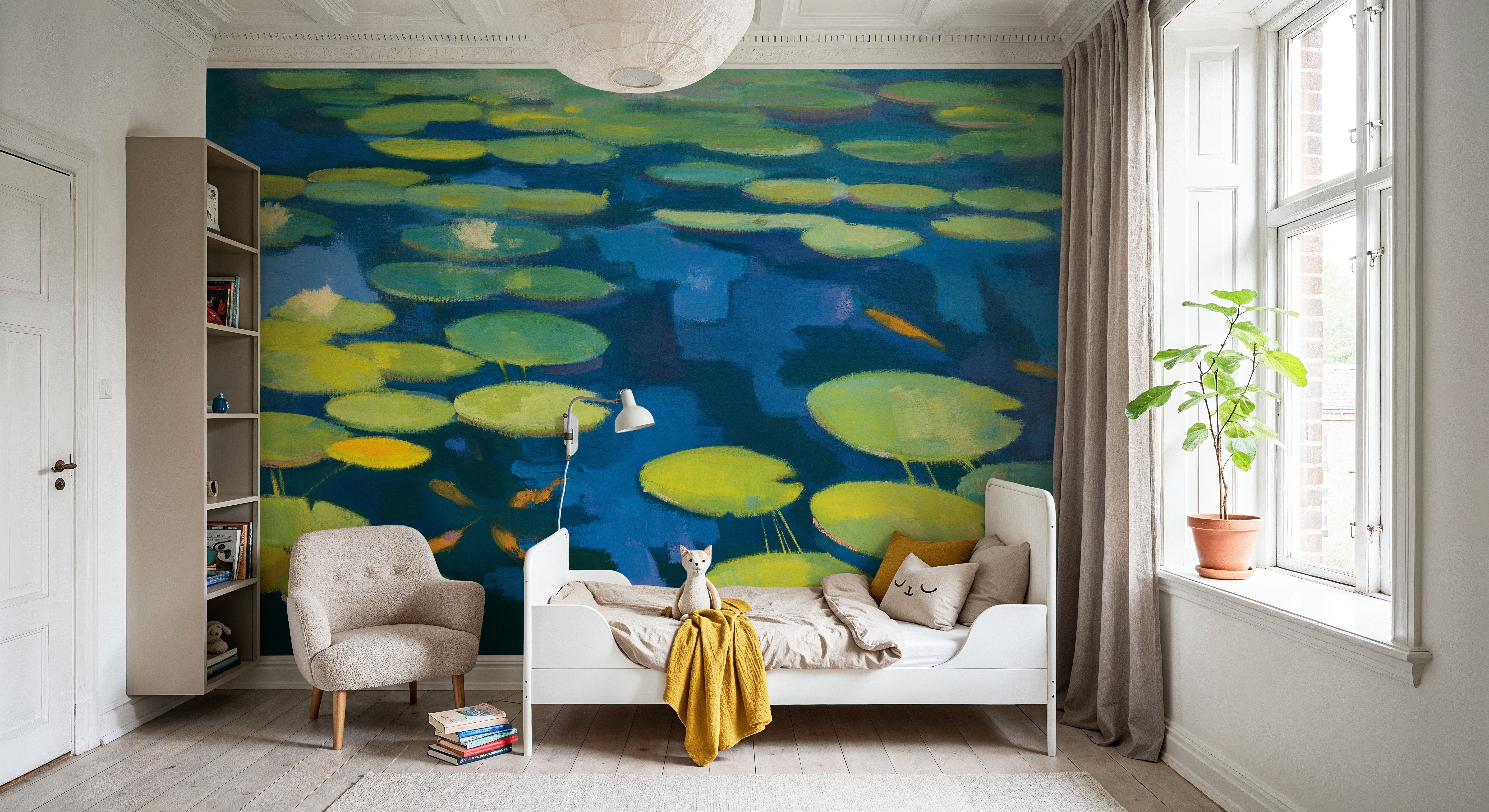 Lily Pond with Koi, Wallpaper