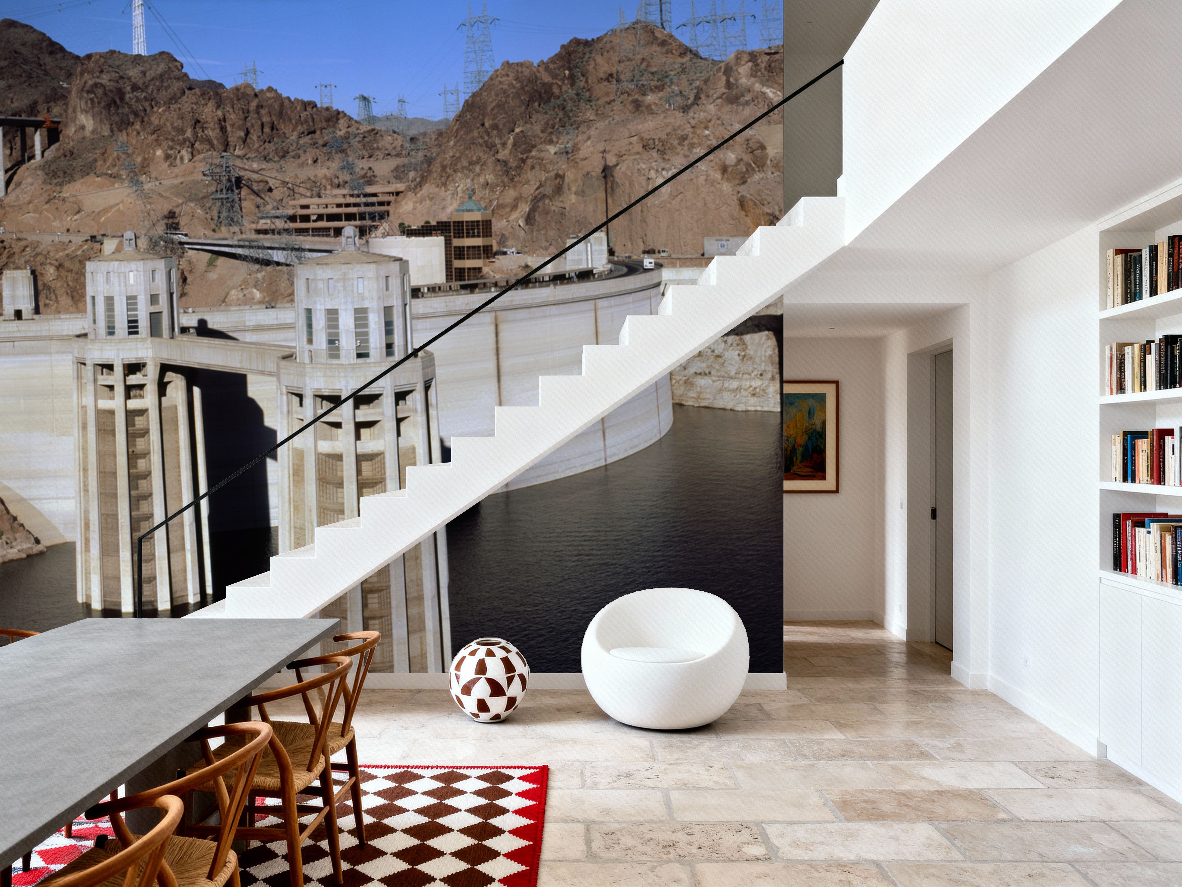 Wall Mural - Monumental Dam - Dining Room - Wallism UK - Premium, Textured or Peel & Stick