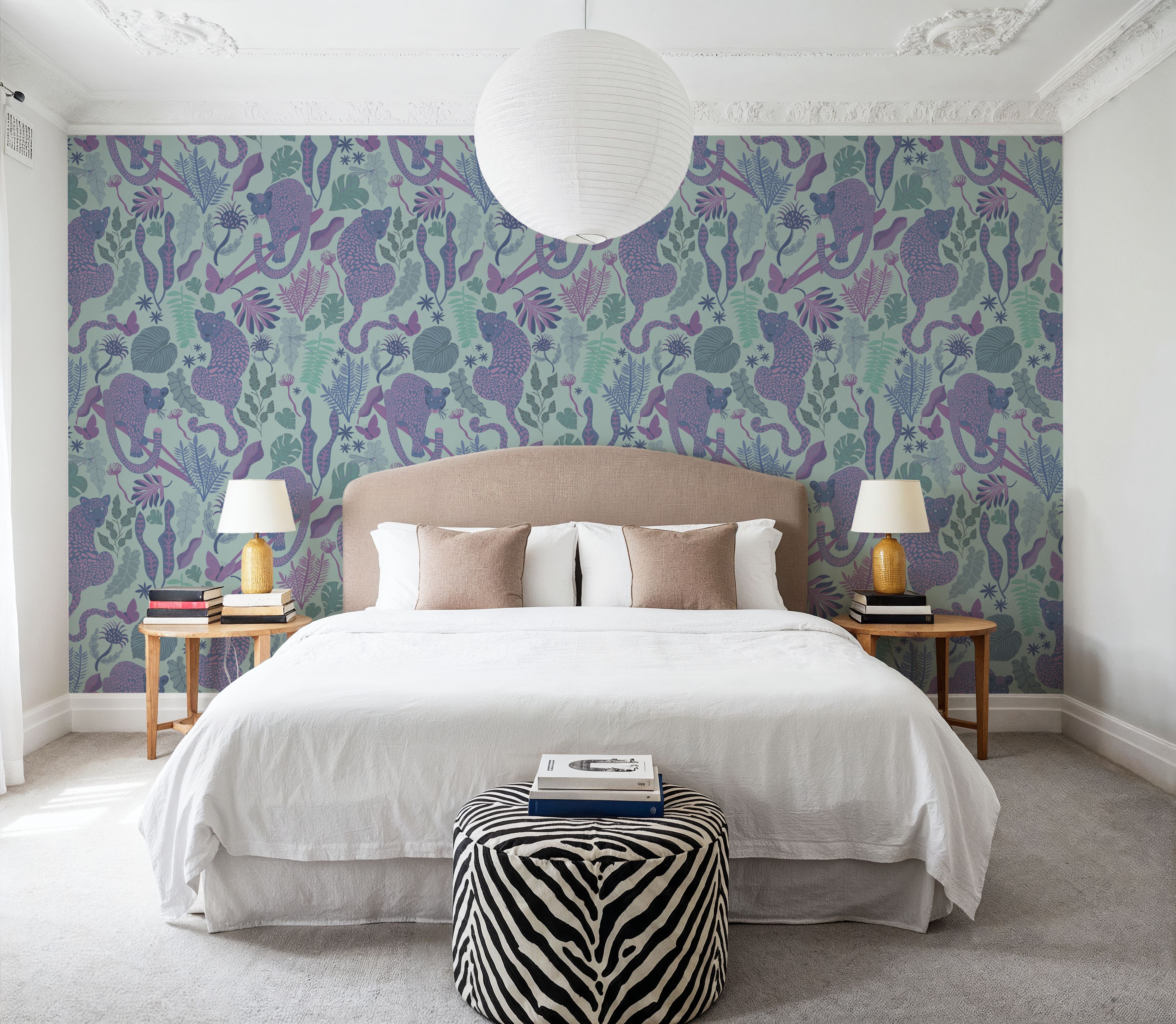 Jungle Leopards Violet & Mint