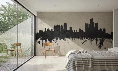 Detroit Michigan Skyline Concrete
