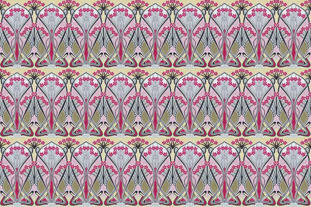 Floral Art Deco Aura, Pink Pop