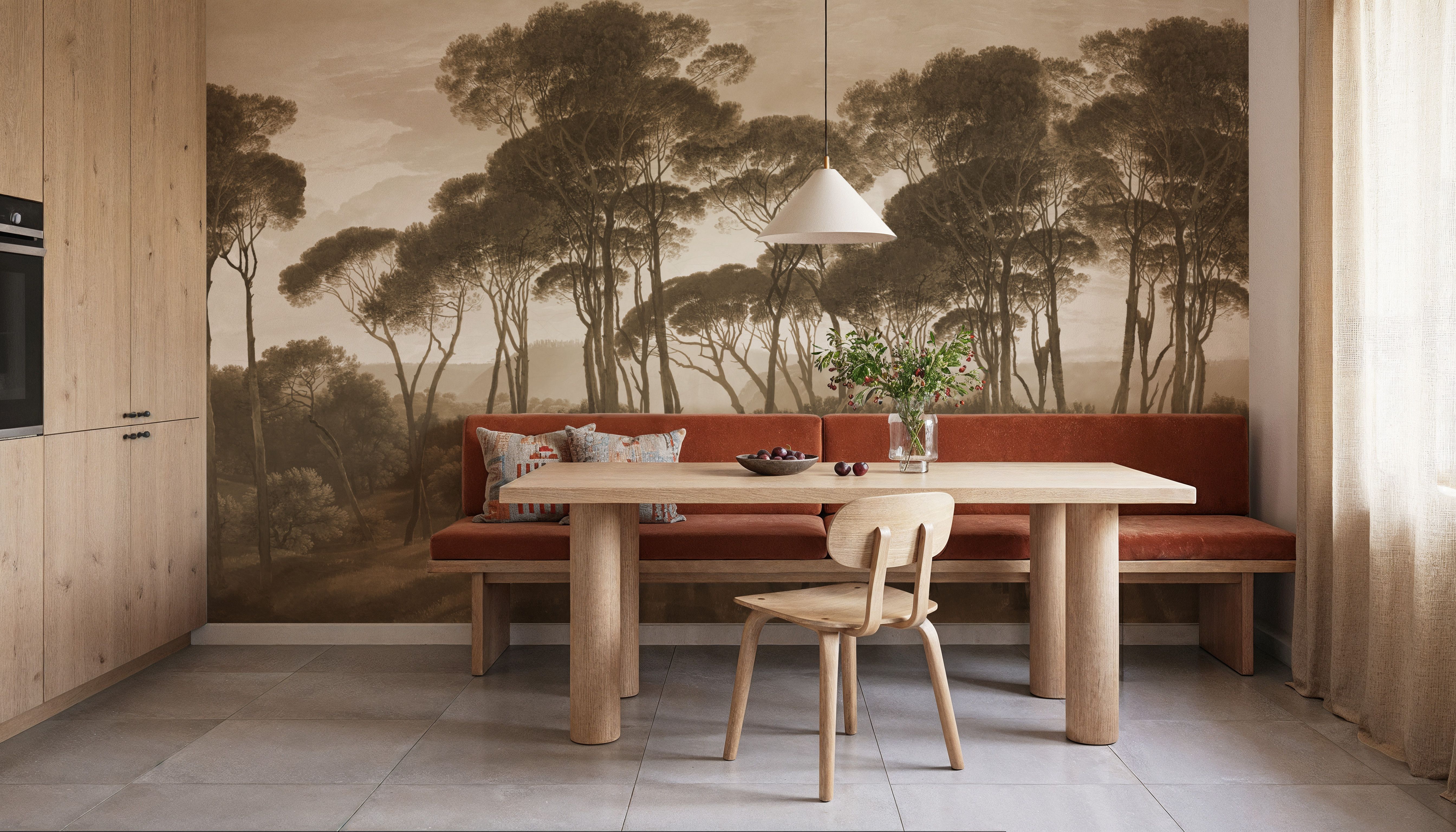 Mediterranean Pine Landscape, Sepia