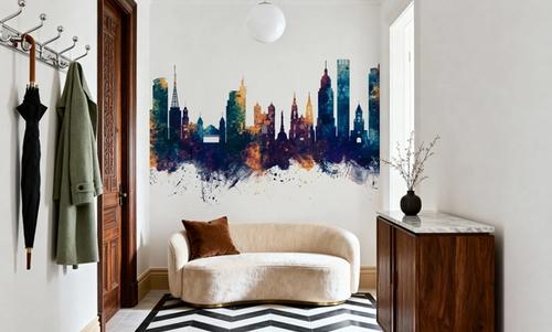 São Paulo Brazil Skyline Blue & Bronze