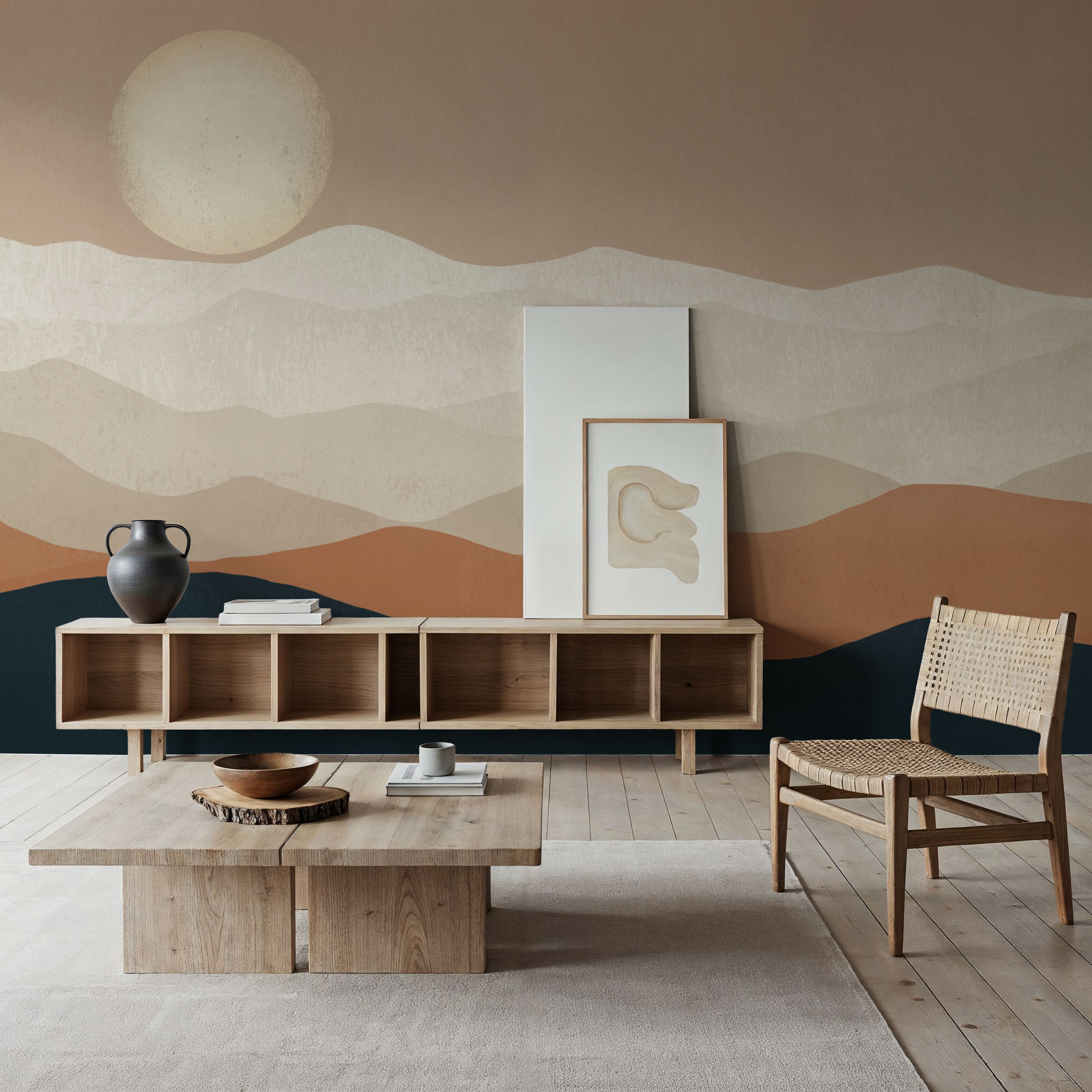 Mojave Mountains and Moon