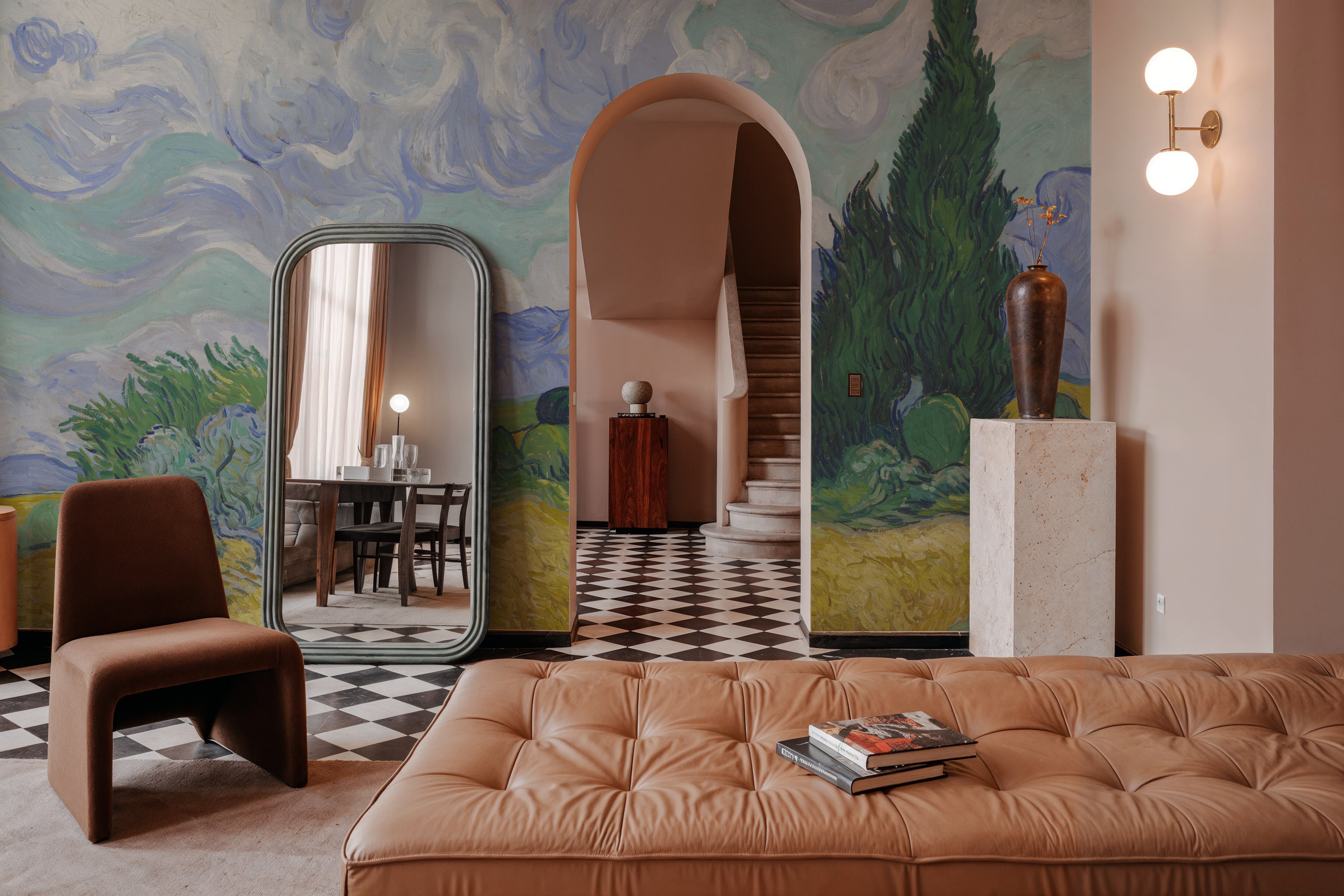 Wheat Field with Cypresses, Wallpaper