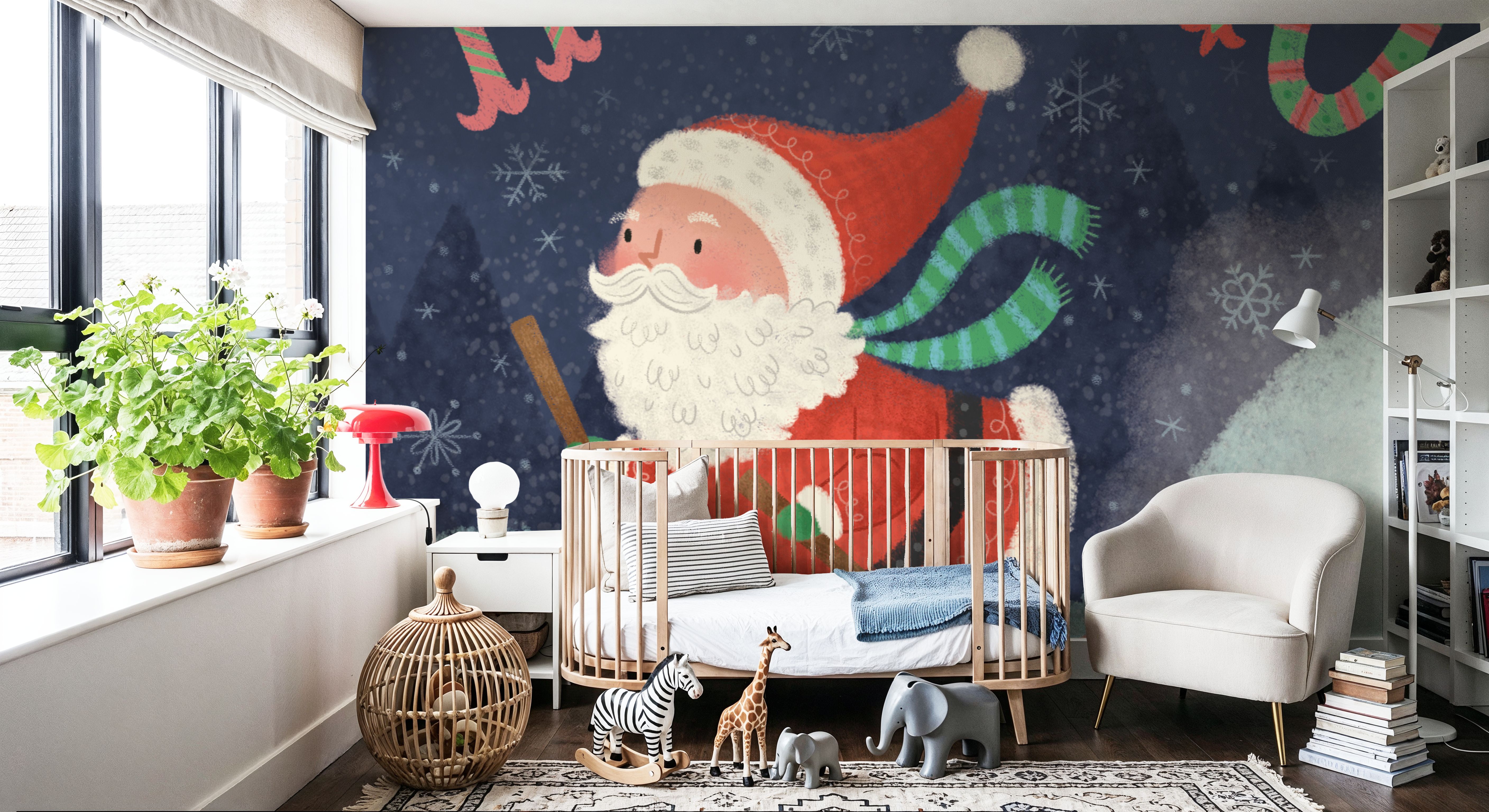 Skiing Santa