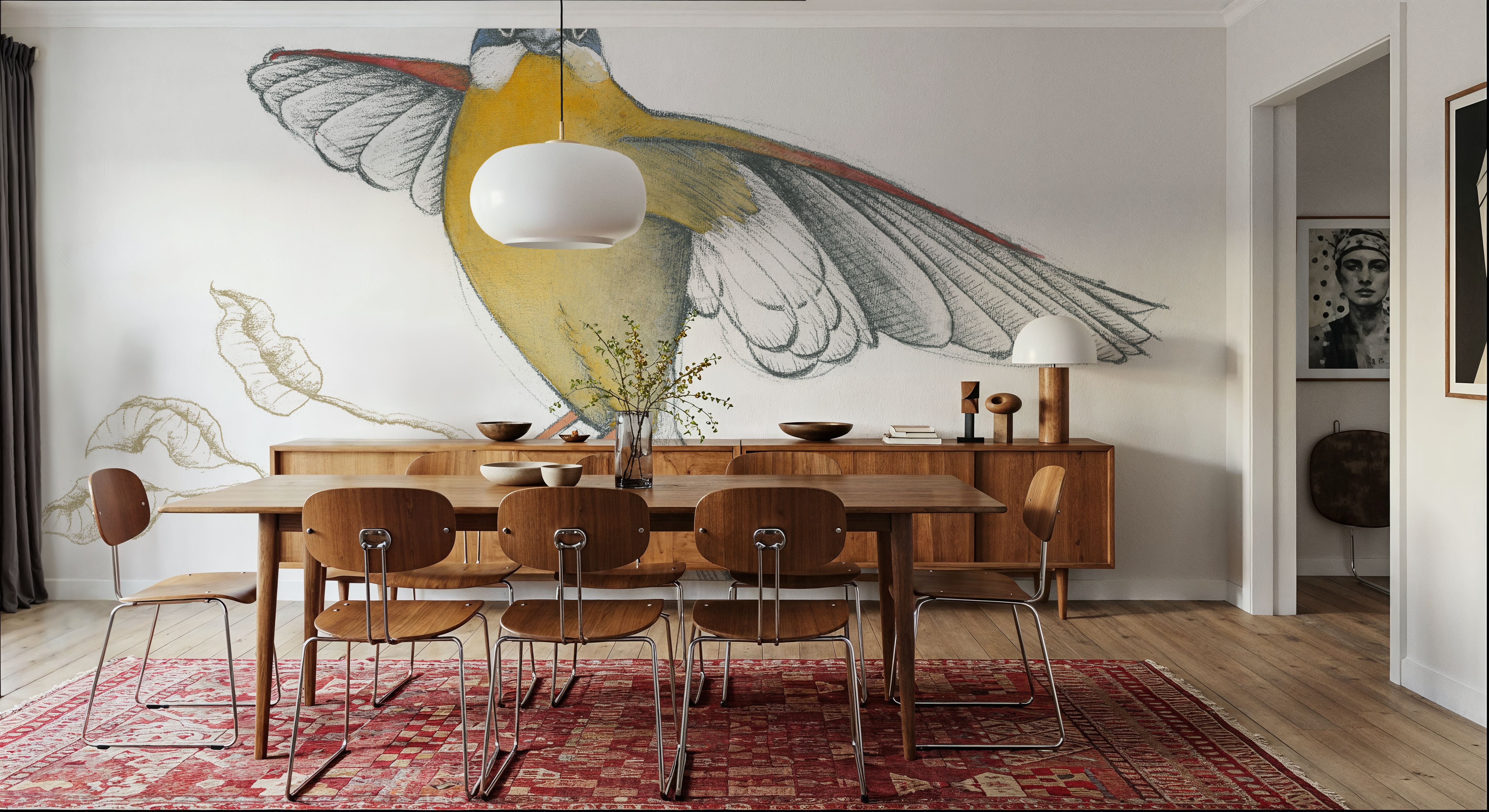 Arts and Crafts Birds IV on White