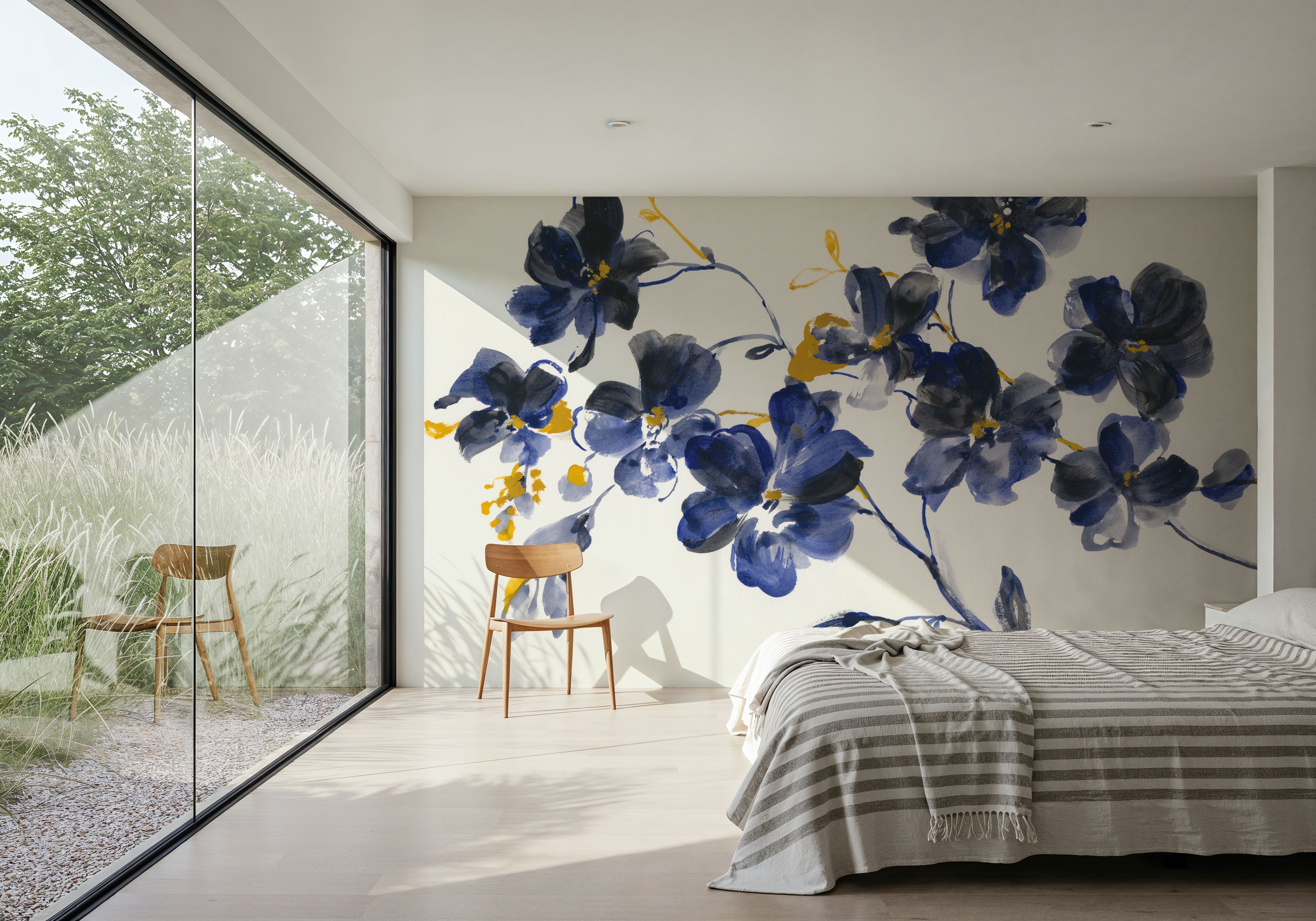 Blue Branch, Papel pintado