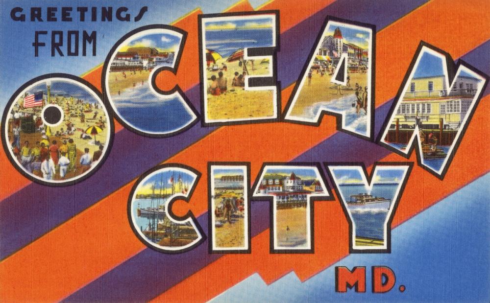 Greetings from Ocean City MD. - Screenprint Postcard