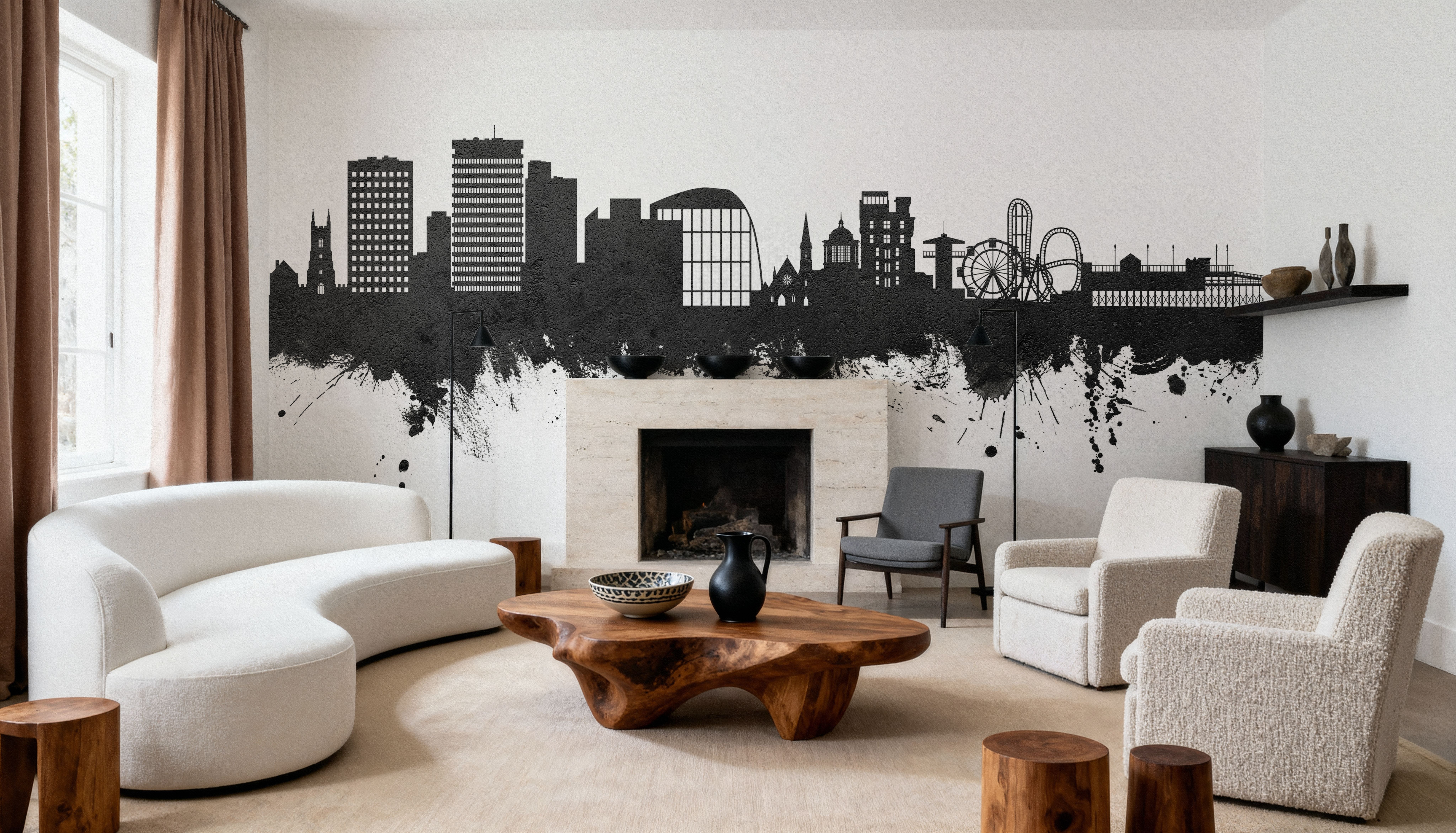 Southend-on-Sea England Skyline Black & White