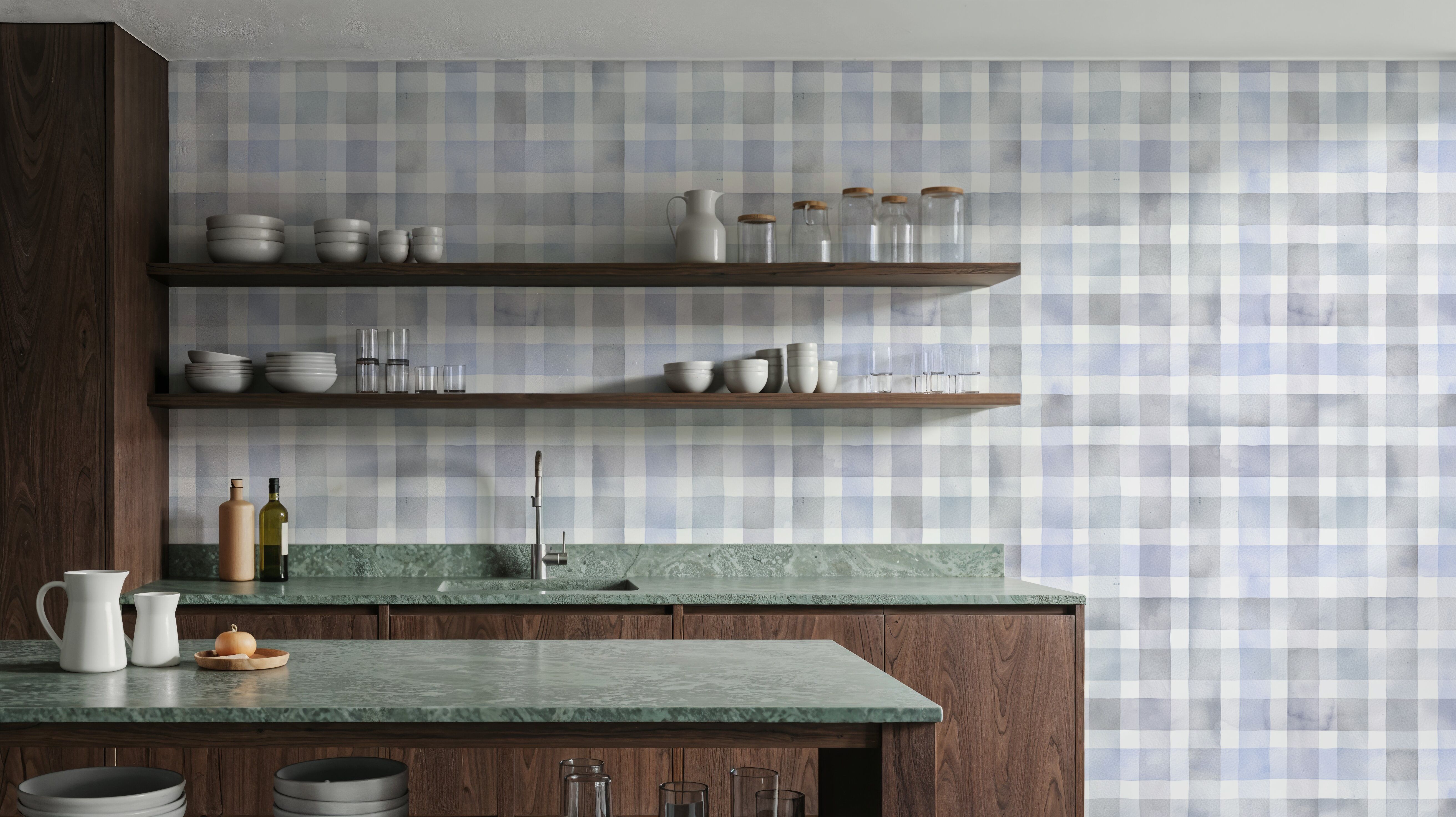 Checkered Watercolor, Stone