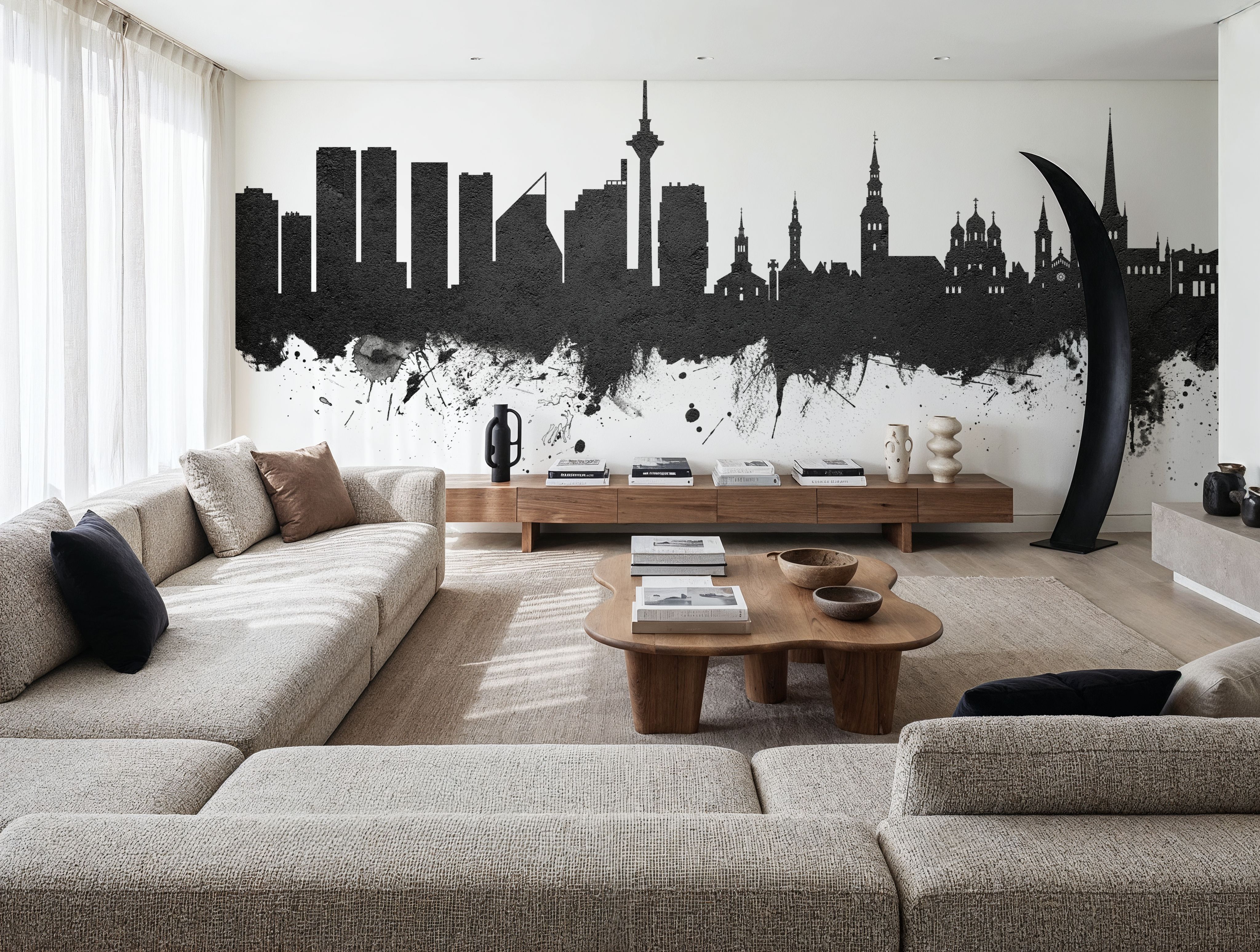 Tallinn Estonia Skyline Black & White