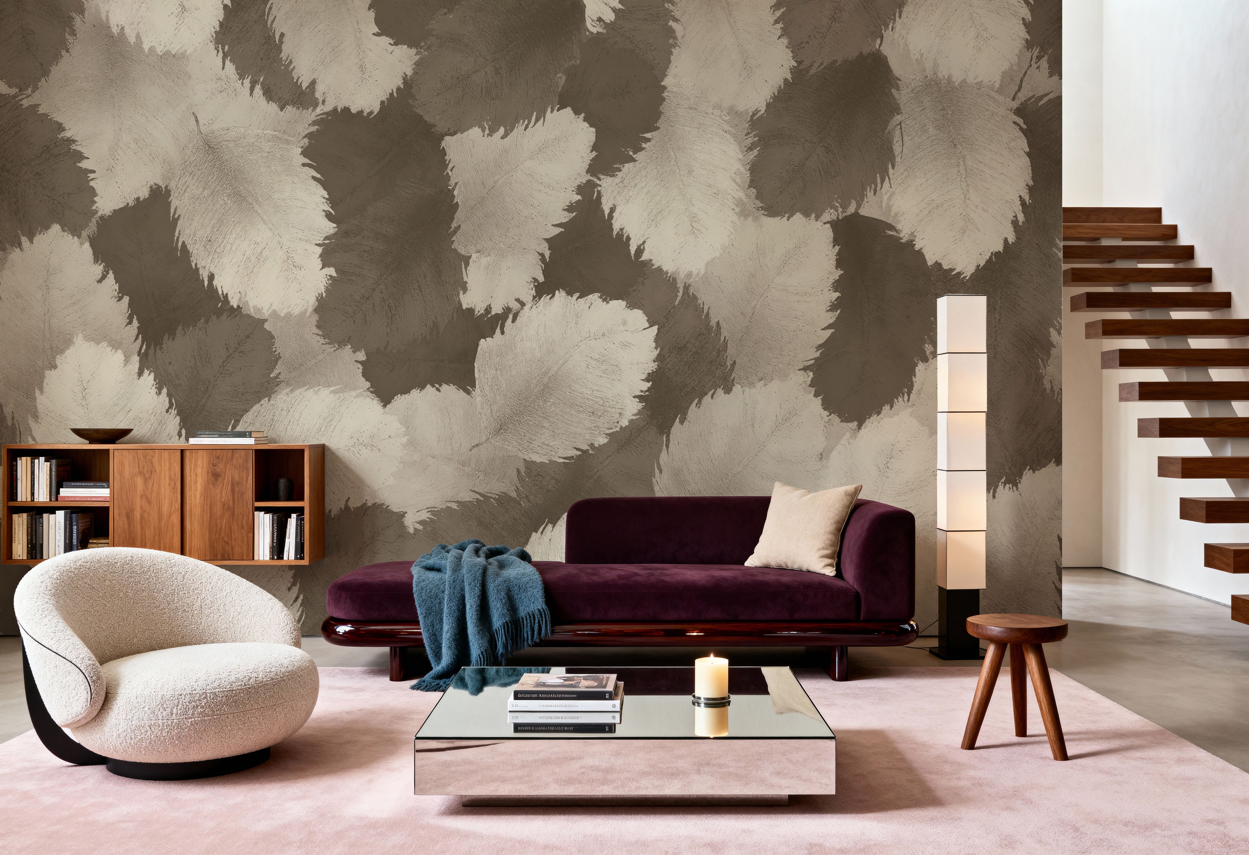 Dodona, Walnut Dust, Wallpaper