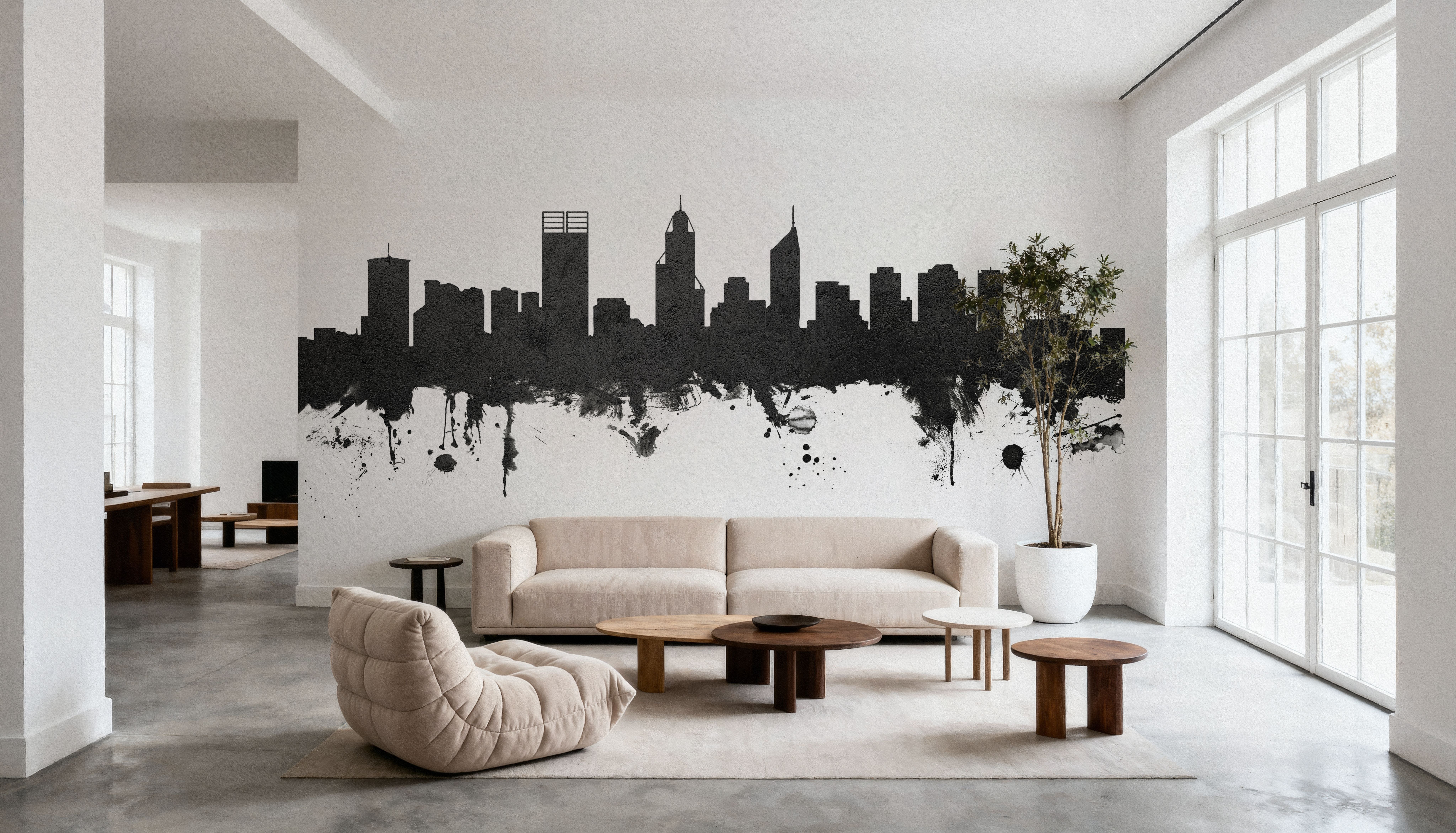 Perth Australia Skyline Black & White
