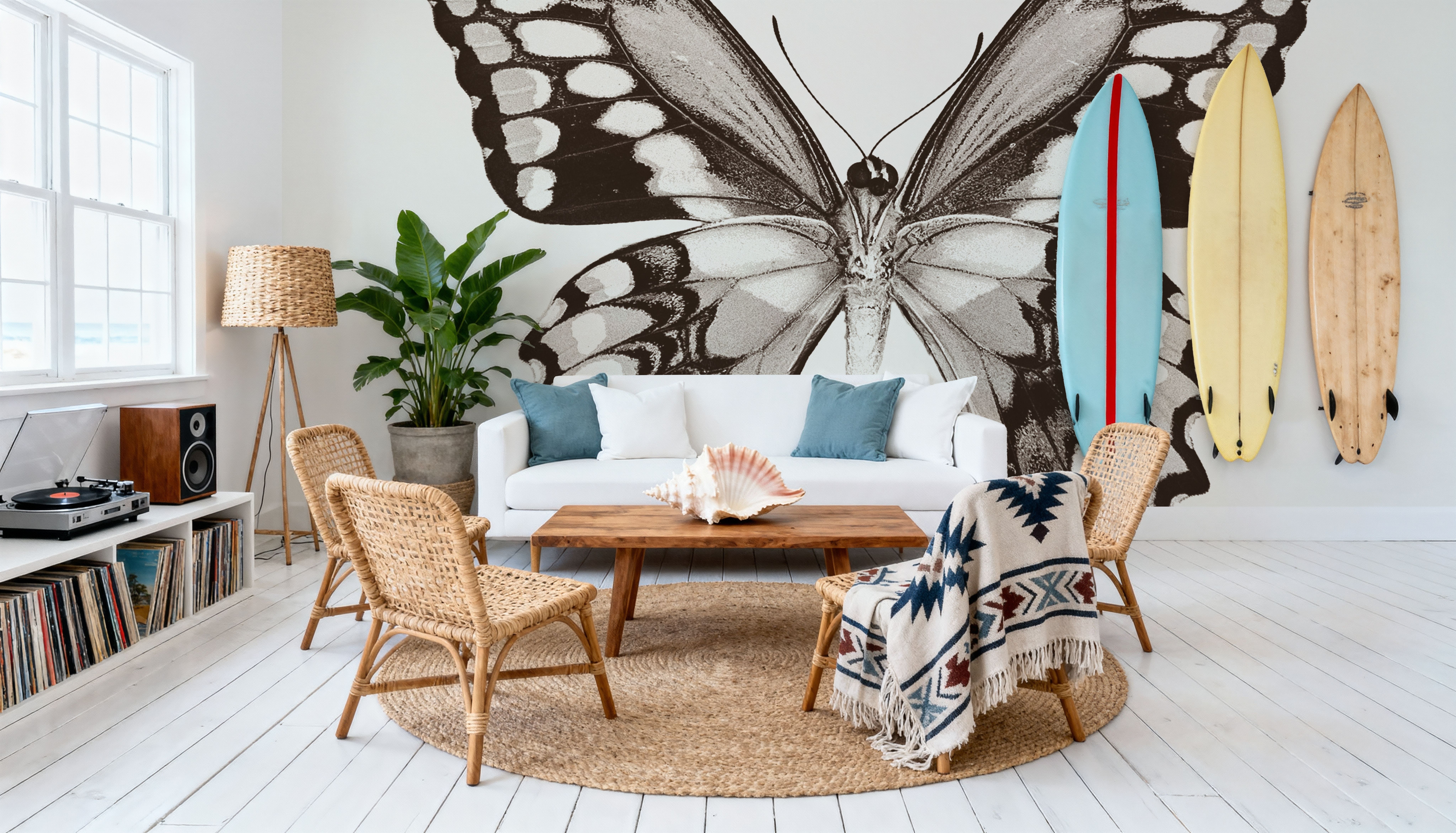 Butterfly VI BW on White