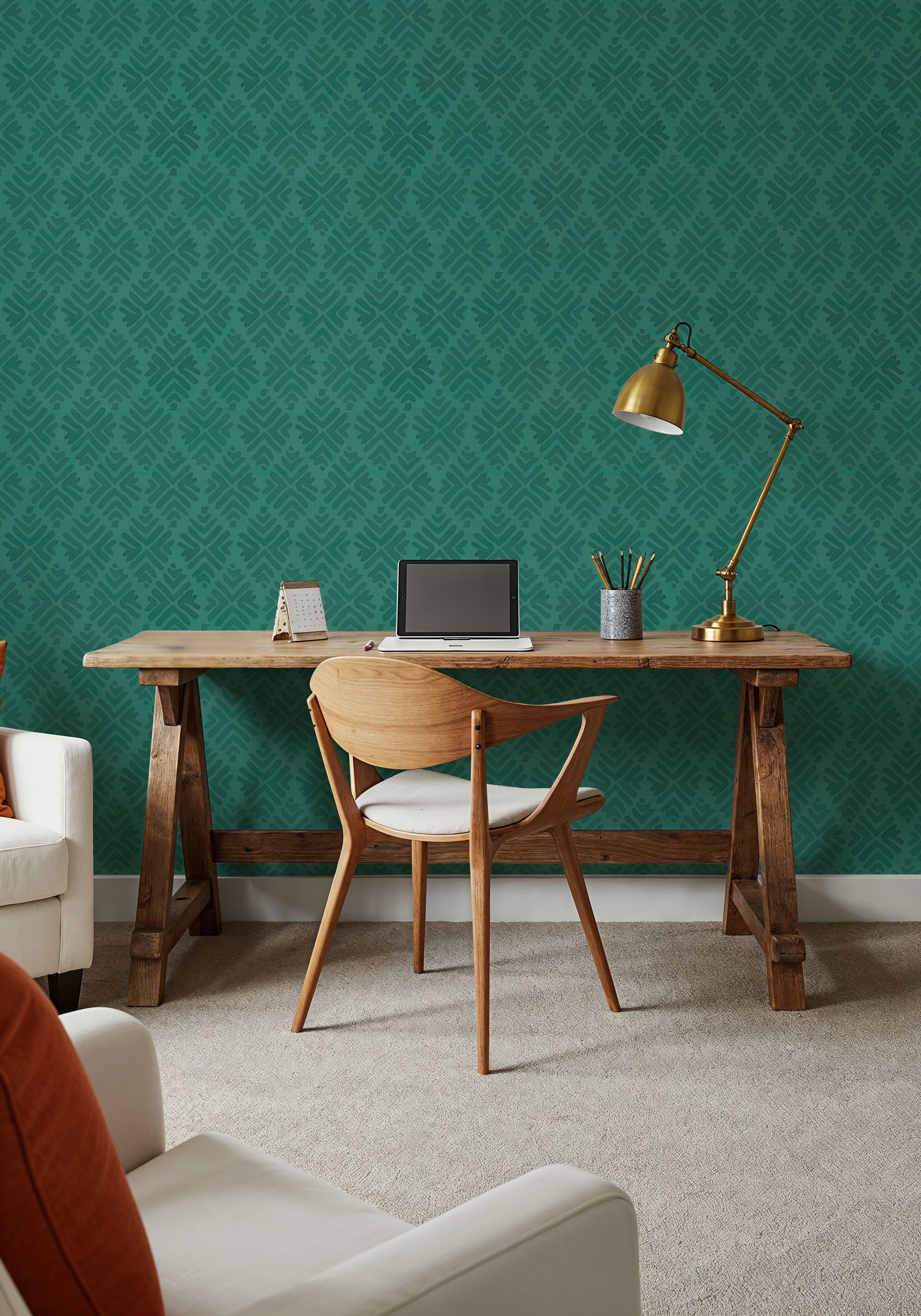 Bohemian Leaves Persian Green