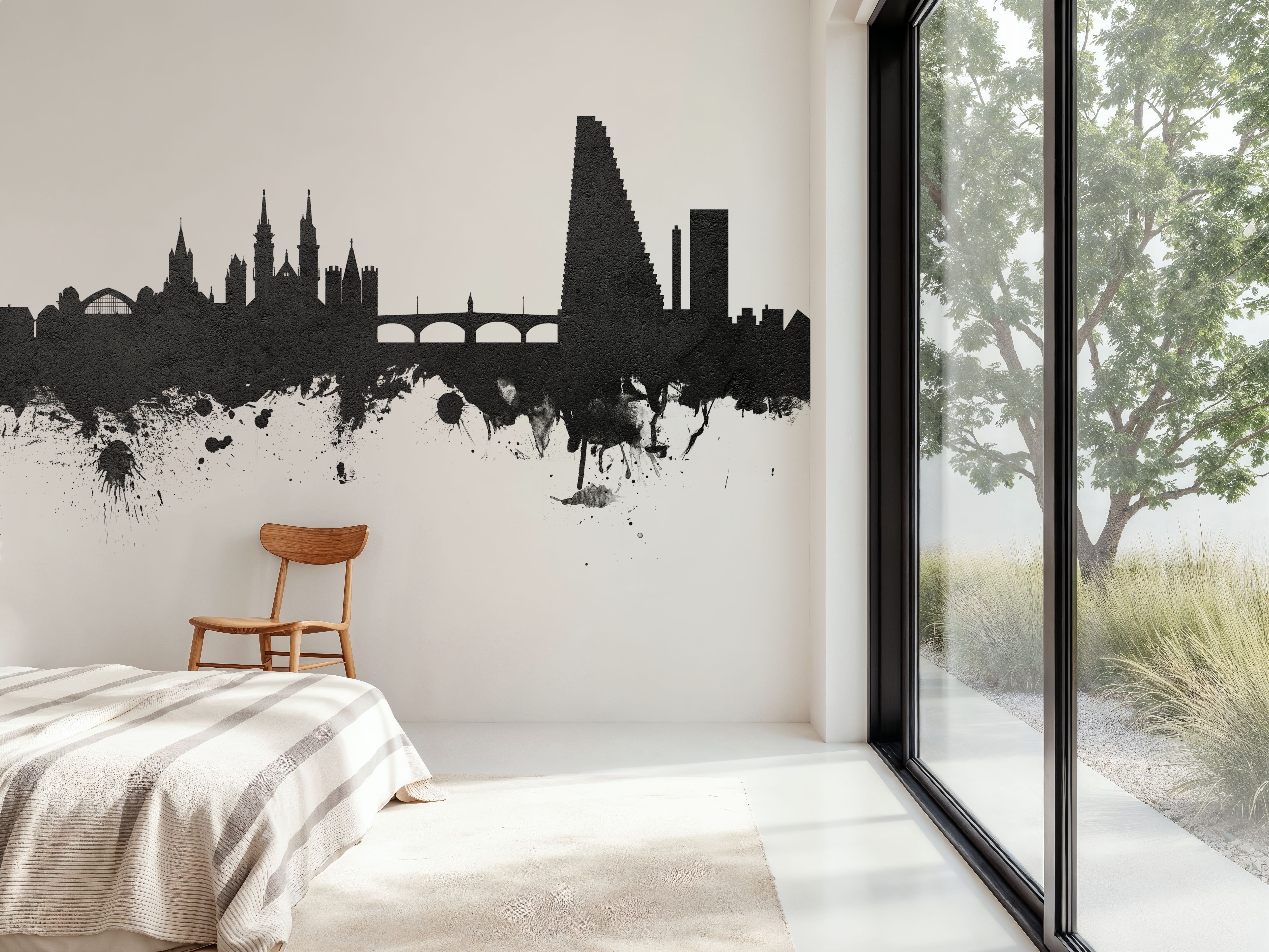 Basel Switzerland Skyline Black & White